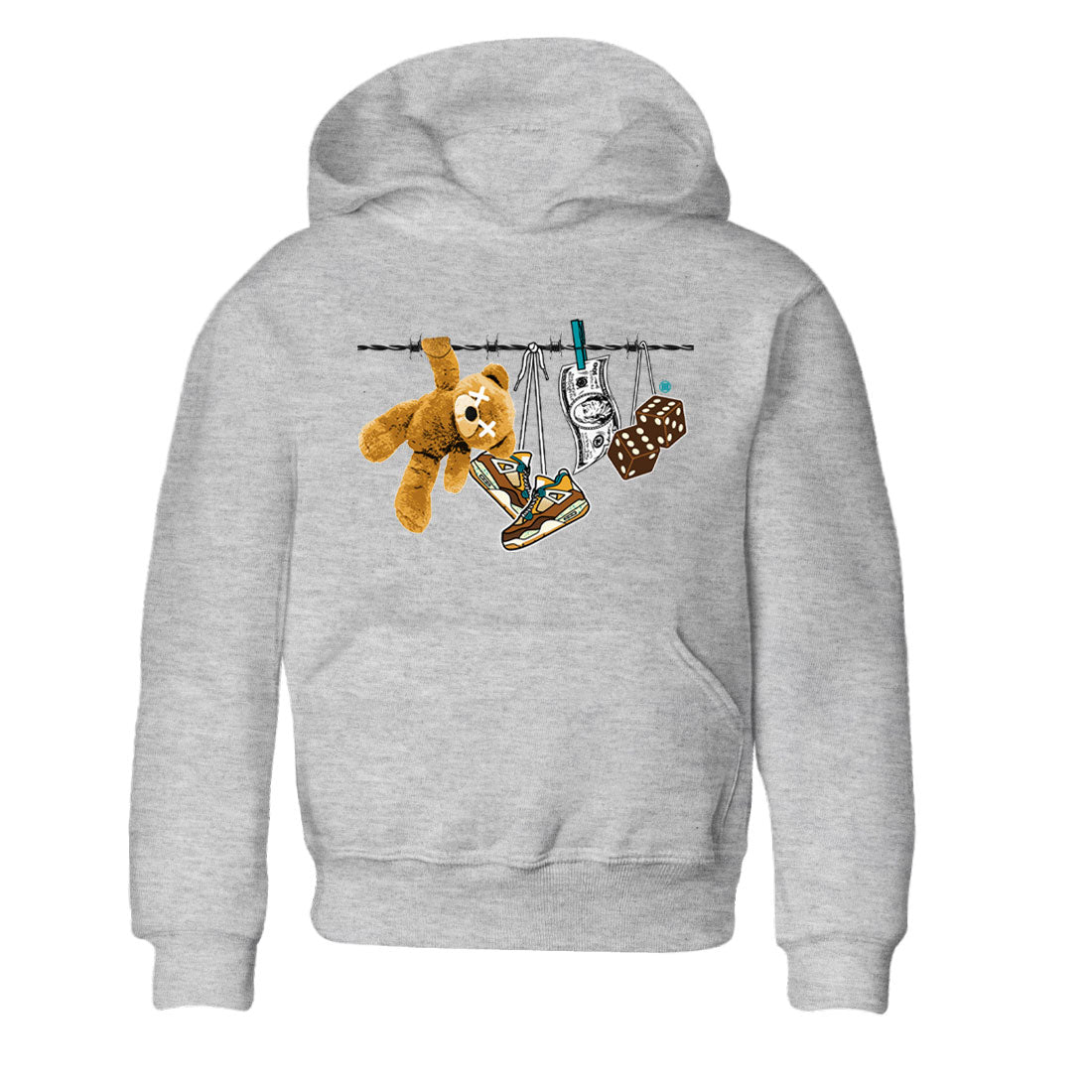 Air Jordan 4 GS Cacao Wow shirt to match jordans Clothesline Streetwear Sneaker Shirt Air Jordan 4 Cacao Wow Drip Gear Zone Sneaker Matching Clothing Baby Toddler Heather Grey 2 T-Shirt