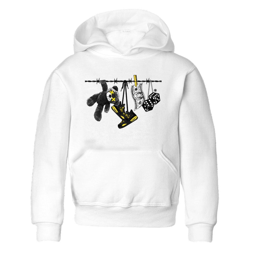 Air Jordan 4 Thunder Sneaker Match Tees Clothesline Streetwear Sneaker Shirt Thunder 4s T-Shirt Kids Shirts White 2