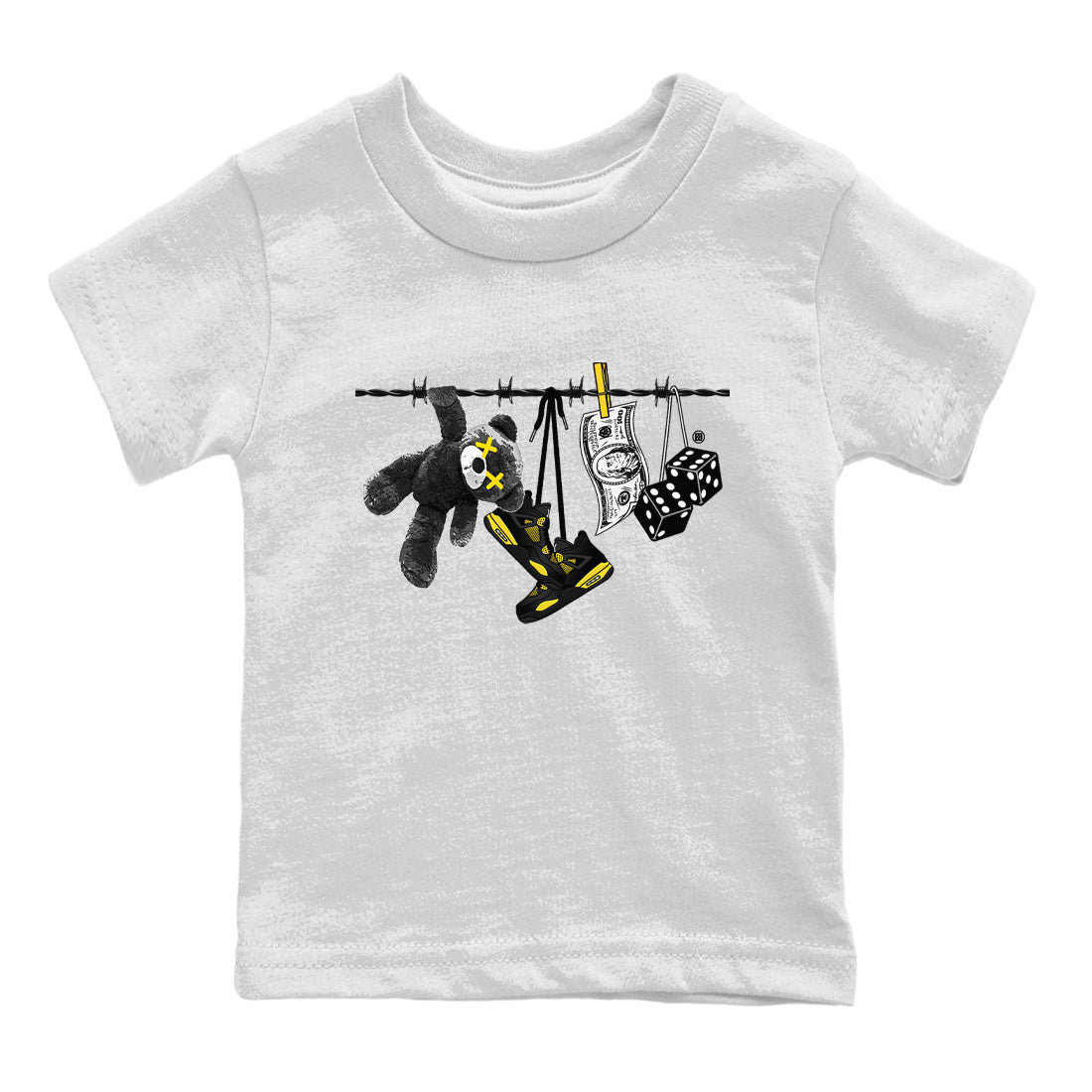 Air Jordan 4 Thunder Sneaker Match Tees Clothesline Streetwear Sneaker Shirt Thunder 4s T-Shirt Kids Shirts White 2