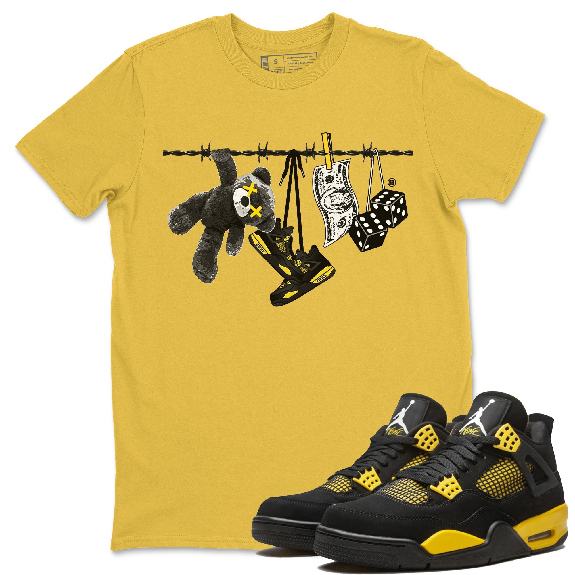 Air Jordan 4 Thunder Sneaker Match Tees Clothesline Streetwear Sneaker Shirt Thunder 4s T-Shirt Unisex Shirts Daisy 1