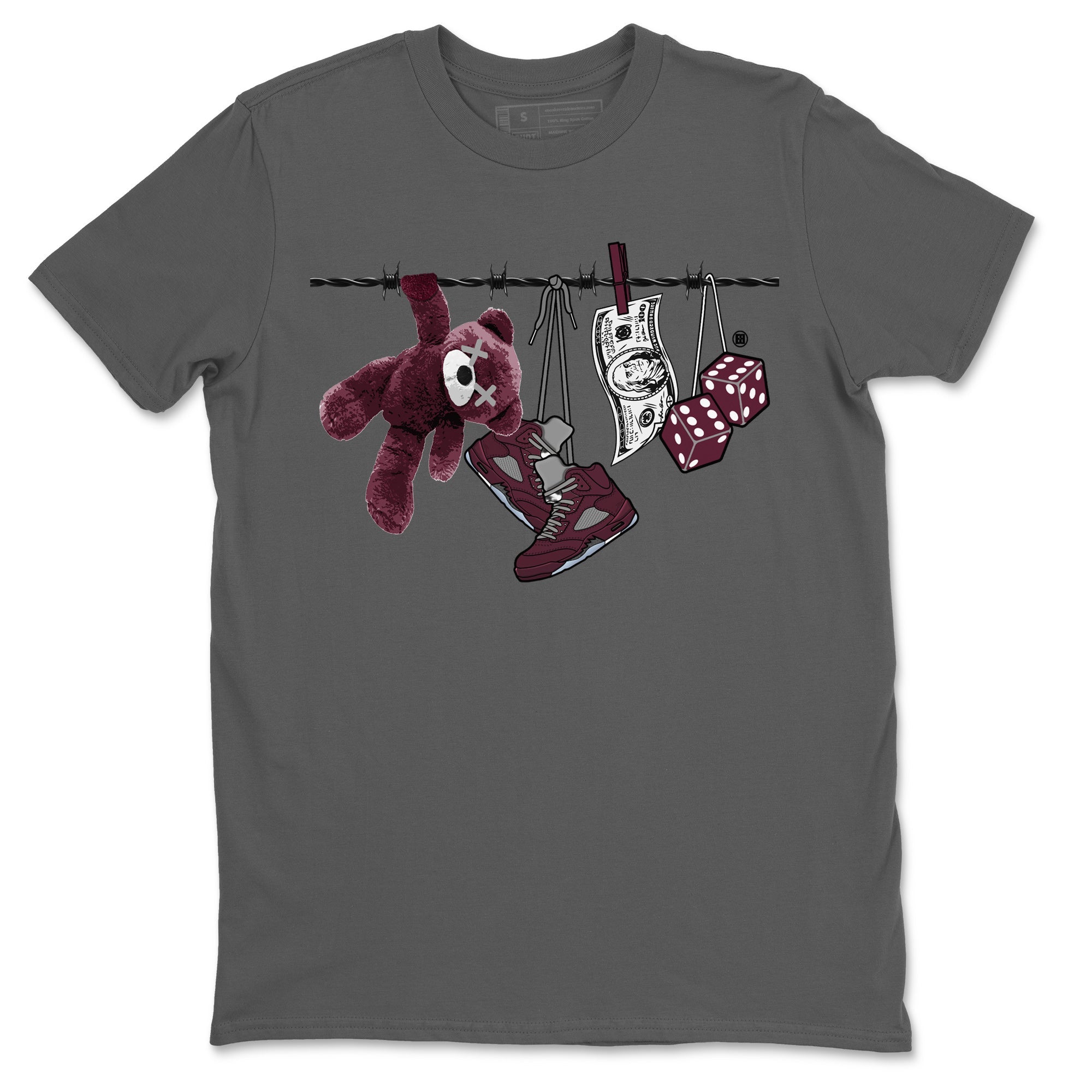 Air Jordan 5 Burgundy Sneaker Match Tees Clothesline Streetwear Sneaker Shirt 5s Burgundy Sneaker Release Tees Unisex Shirts Cool Grey 2