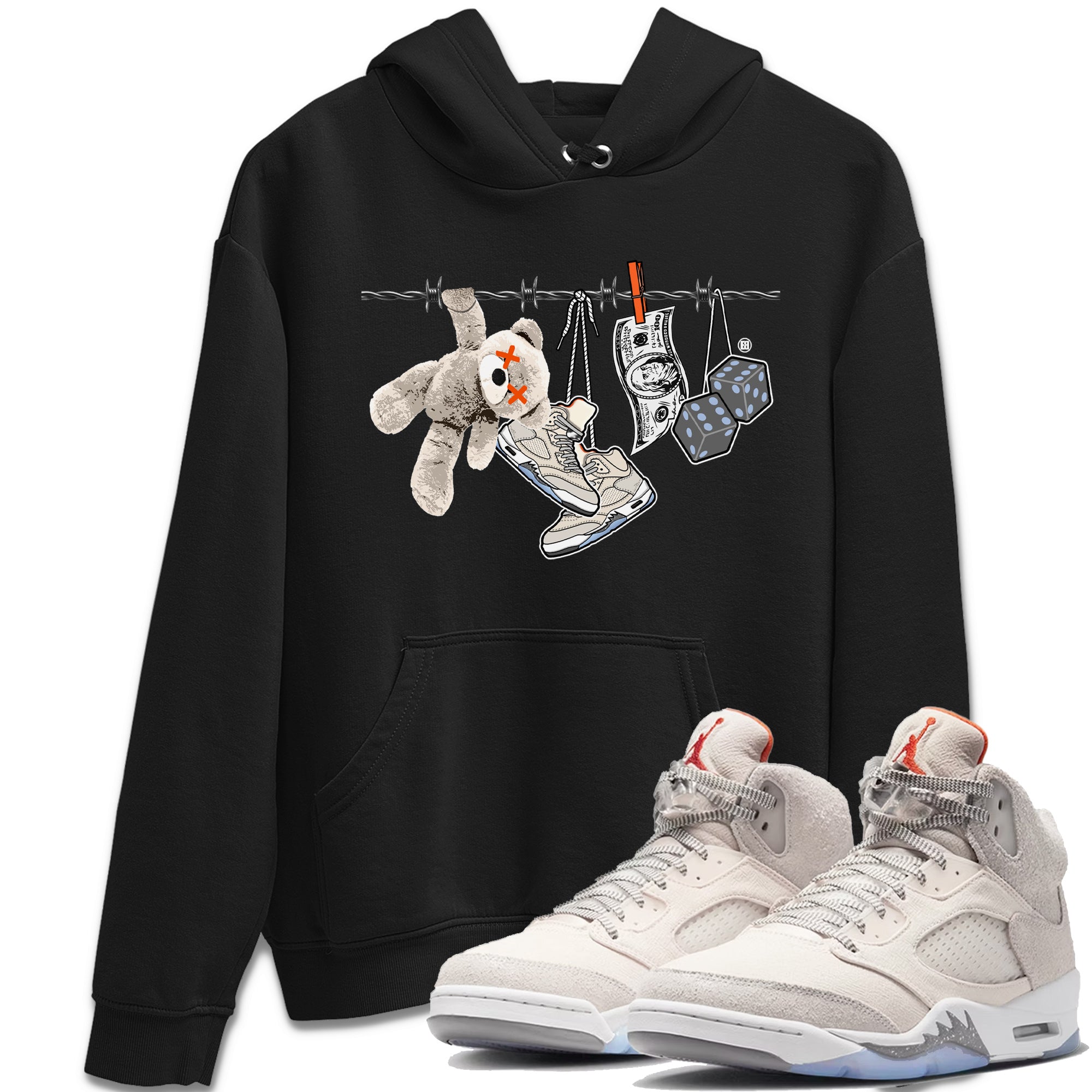 Air Jordan 5 Craft Sneaker Match Tees Clothesline Streetwear Sneaker Shirt Air Jordan 5 Retro Craft Tees Unisex Shirts Black 1