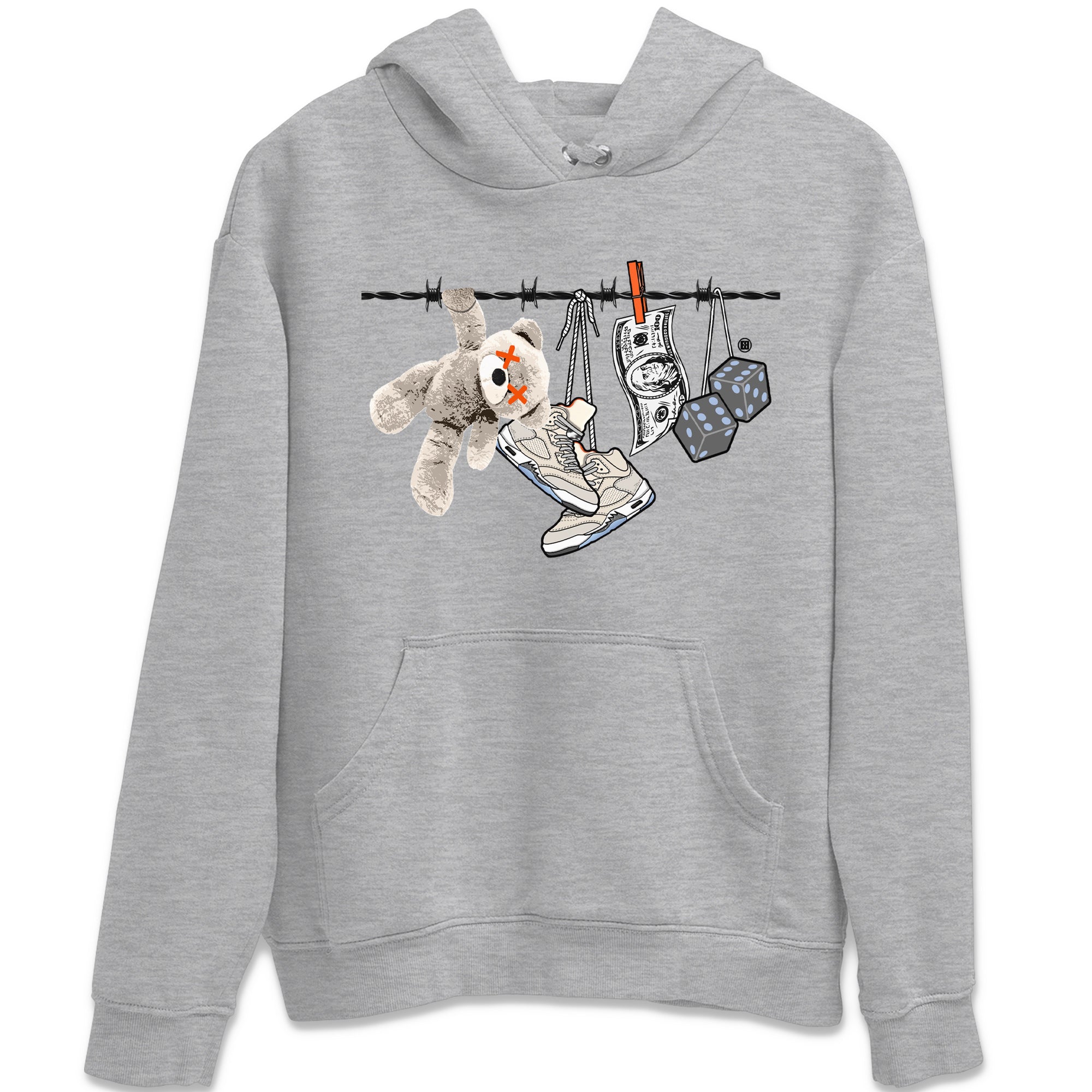 Air Jordan 5 Craft Sneaker Match Tees Clothesline Streetwear Sneaker Shirt Air Jordan 5 Retro Craft Tees Unisex Shirts Heather Grey 2