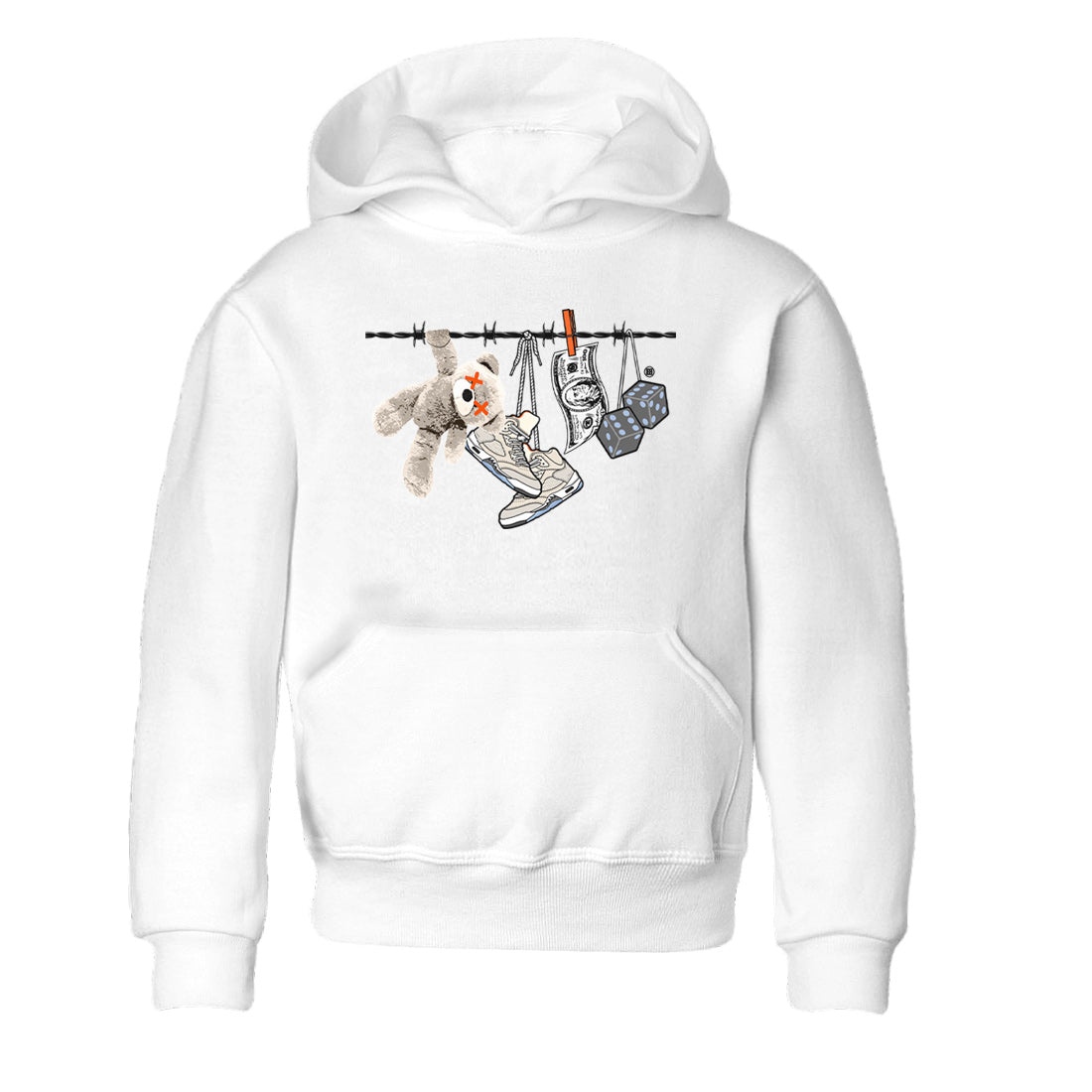 Air Jordan 5 Craft Sneaker Match Tees Clothesline Streetwear Sneaker Shirt Air Jordan 5 Retro Craft Tees Kids Shirts White 2