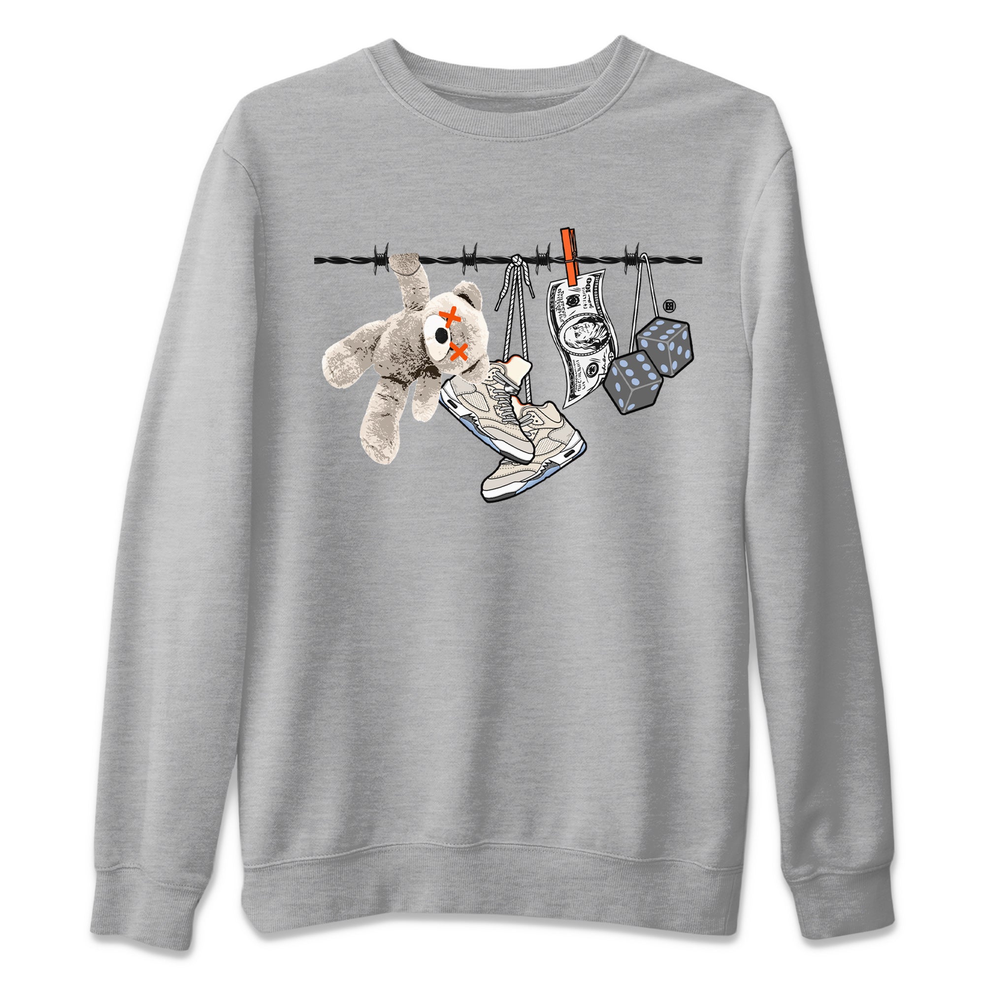Air Jordan 5 Craft Sneaker Match Tees Clothesline Streetwear Sneaker Shirt Air Jordan 5 Retro Craft Tees Unisex Shirts Heather Grey 2