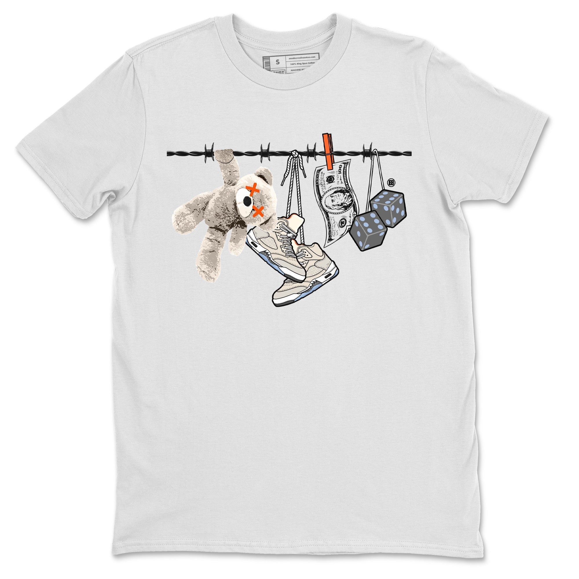 Air Jordan 5 Craft Sneaker Match Tees Clothesline Streetwear Sneaker Shirt Air Jordan 5 Retro Craft Tees Unisex Shirts White 2