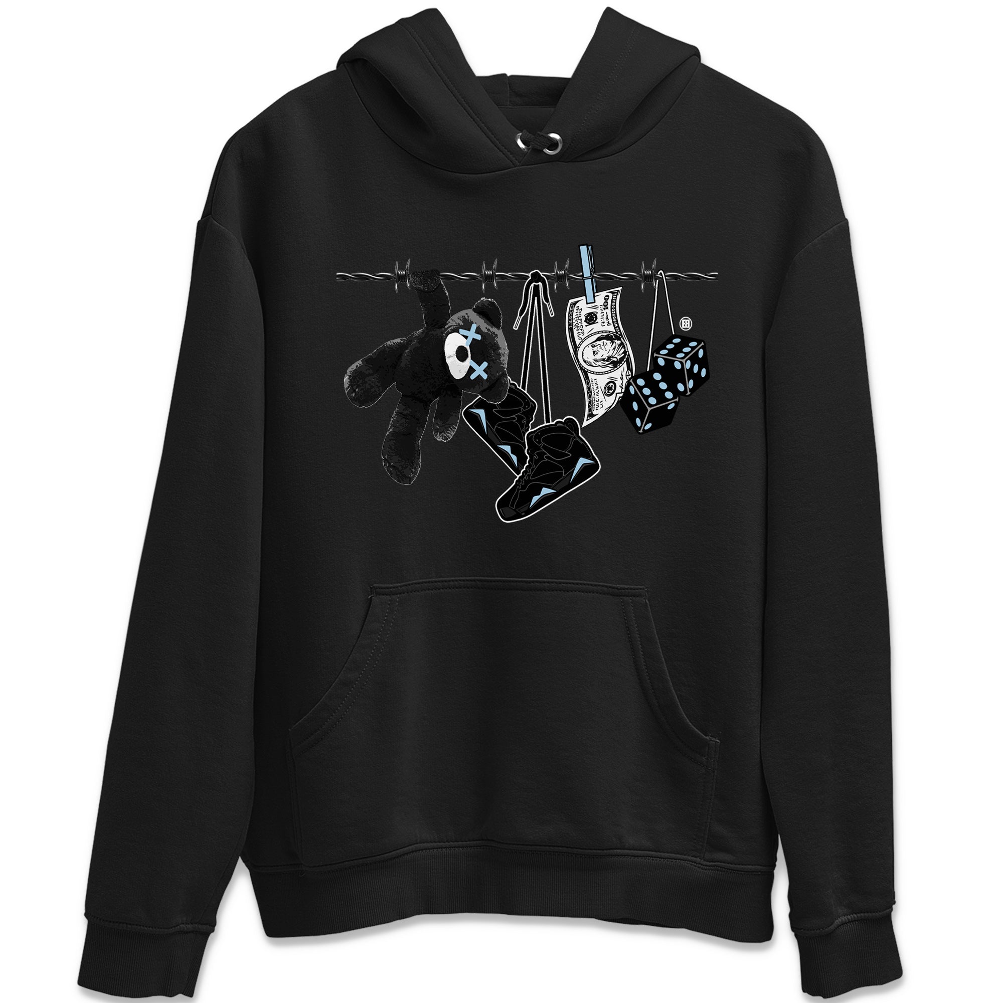 Air Jordan 7 Chambray Sneaker Match Tees Clothesline Streetwear Sneaker Shirt AJ7 Chambray Drip Gear Zone Sneaker Matching Clothing Unisex Shirts Black 2