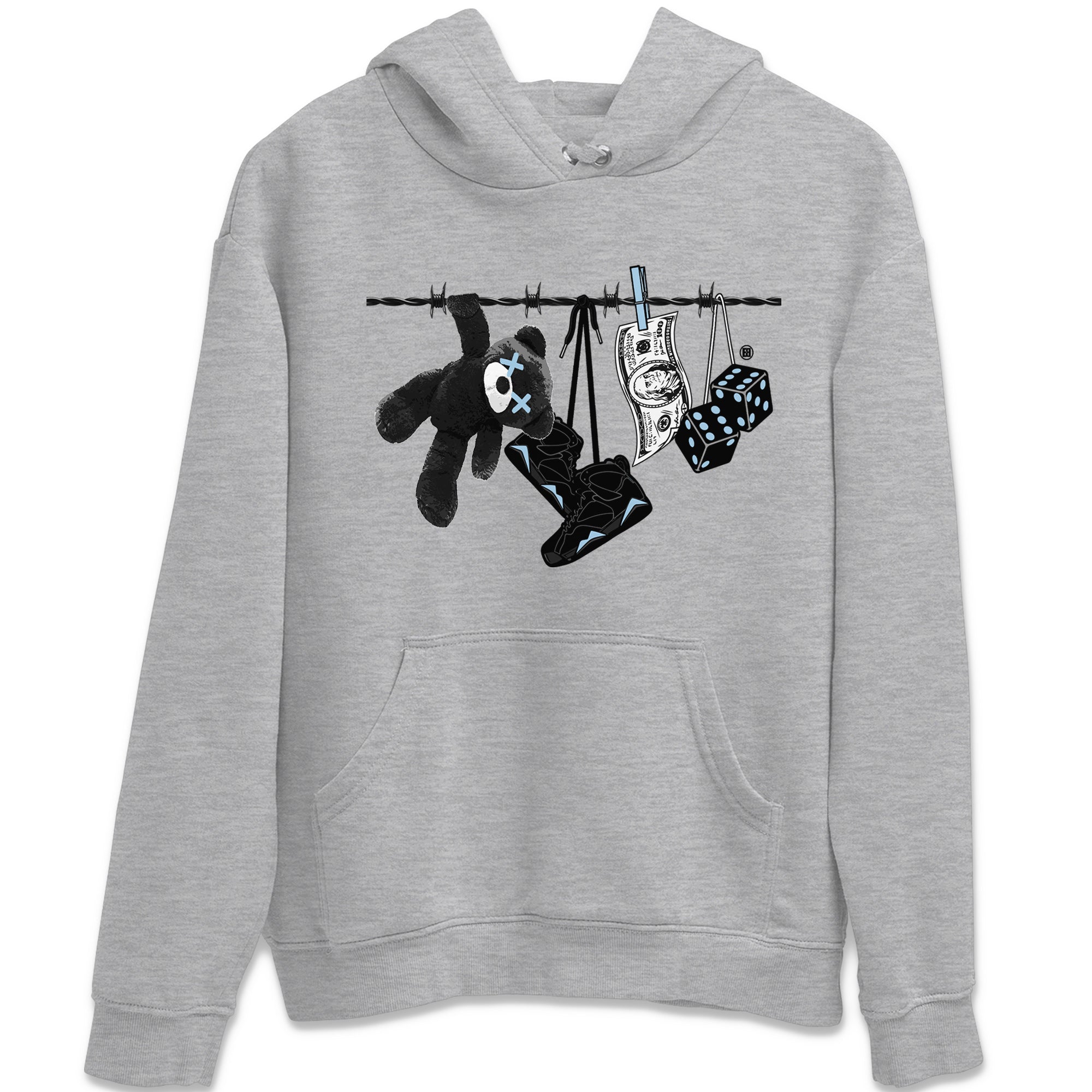 Air Jordan 7 Chambray Sneaker Match Tees Clothesline Streetwear Sneaker Shirt AJ7 Chambray Drip Gear Zone Sneaker Matching Clothing Unisex Shirts Heather Grey 2