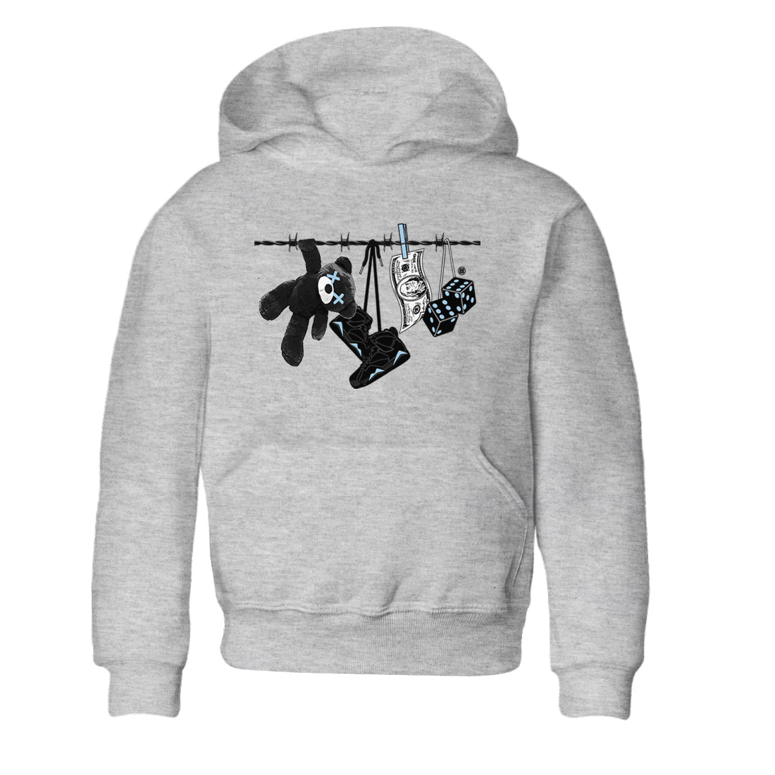 Air Jordan 7 Chambray Sneaker Match Tees Clothesline Streetwear Sneaker Shirt AJ7 Chambray Drip Gear Zone Sneaker Matching Clothing Kids Shirts Heather Grey 2