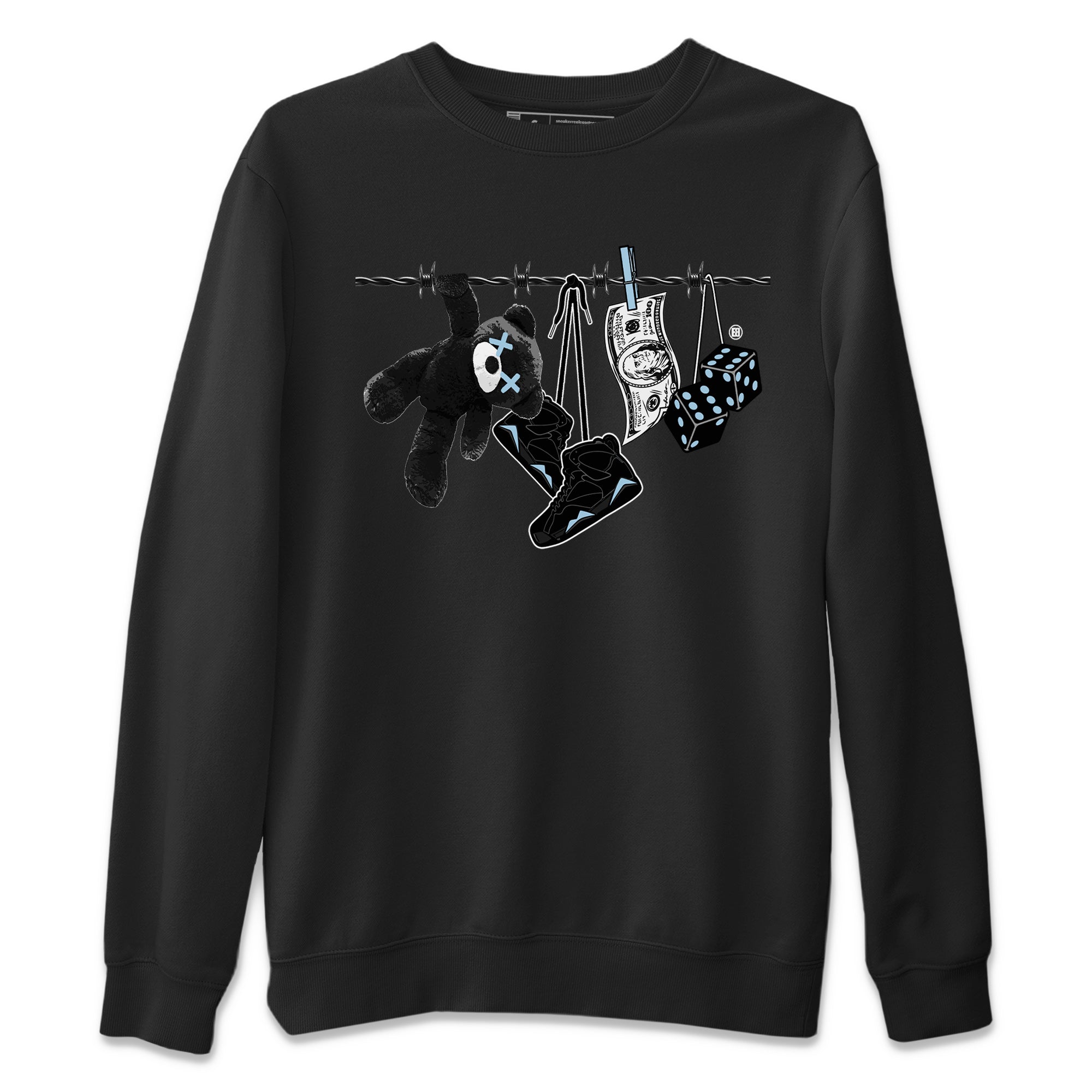 Air Jordan 7 Chambray Sneaker Match Tees Clothesline Streetwear Sneaker Shirt AJ7 Chambray Drip Gear Zone Sneaker Matching Clothing Unisex Shirts Black 2