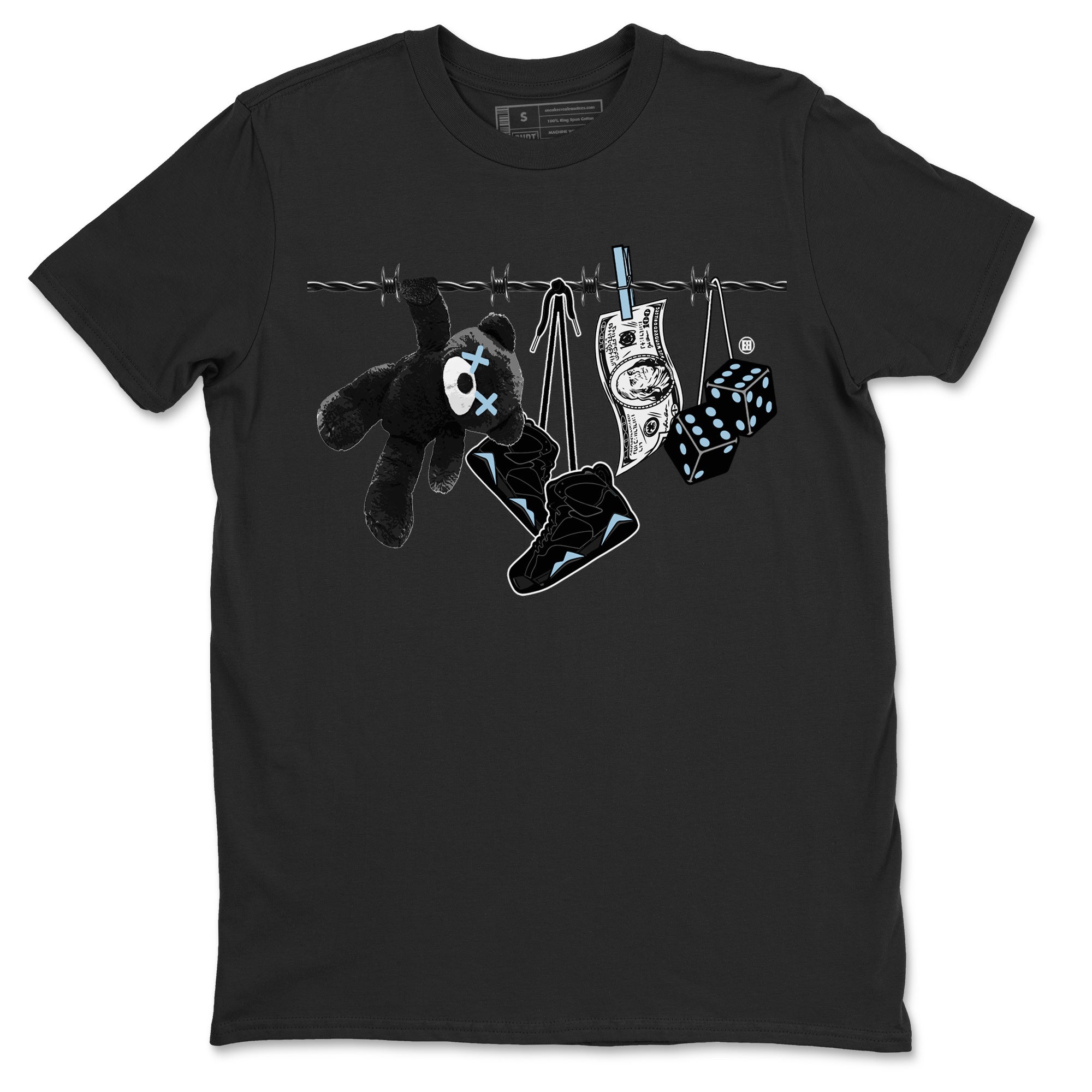 Air Jordan 7 Chambray Sneaker Match Tees Clothesline Streetwear Sneaker Shirt AJ7 Chambray Drip Gear Zone Sneaker Matching Clothing Unisex Shirts Black 2