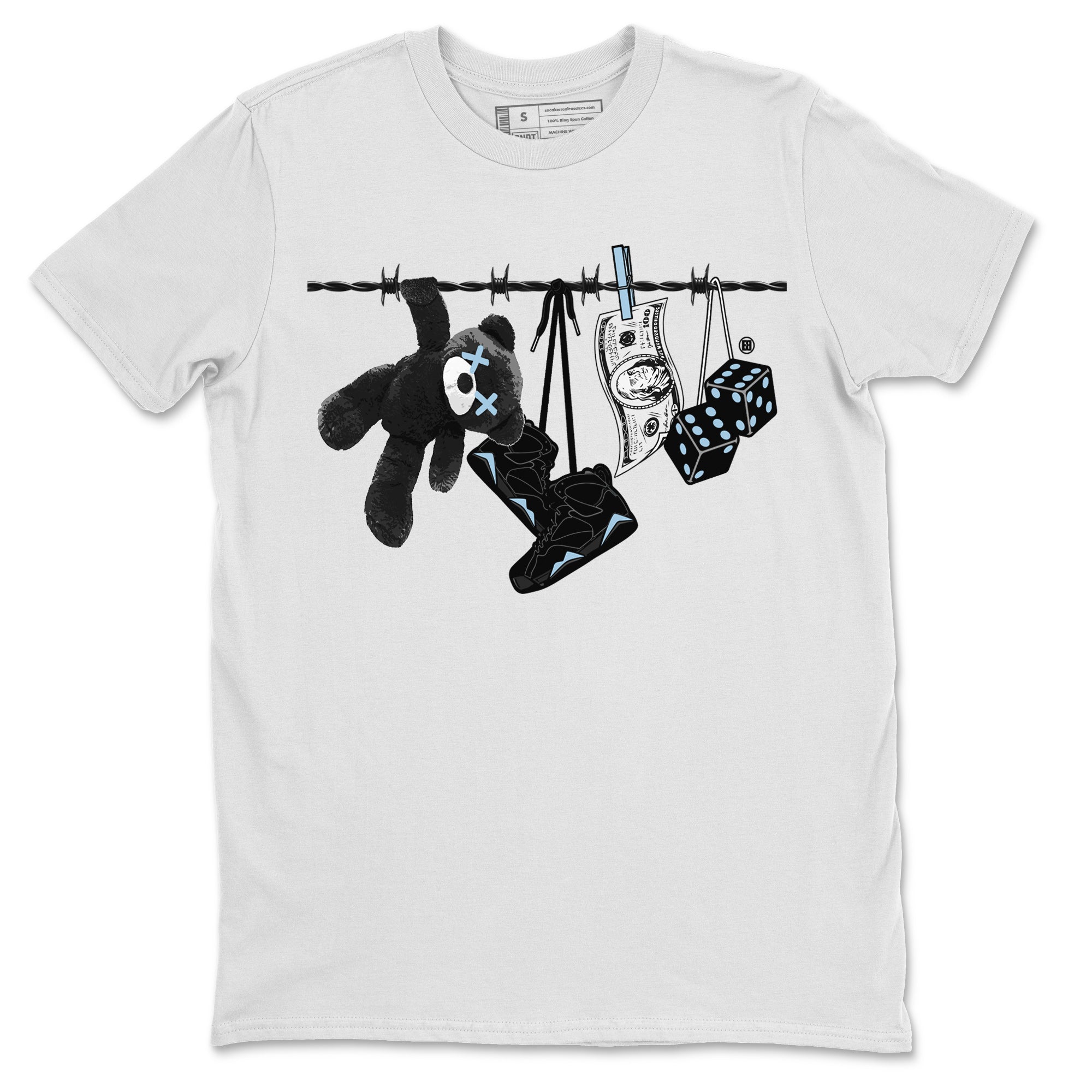 Air Jordan 7 Chambray Sneaker Match Tees Clothesline Streetwear Sneaker Shirt AJ7 Chambray Drip Gear Zone Sneaker Matching Clothing Unisex Shirts White 2