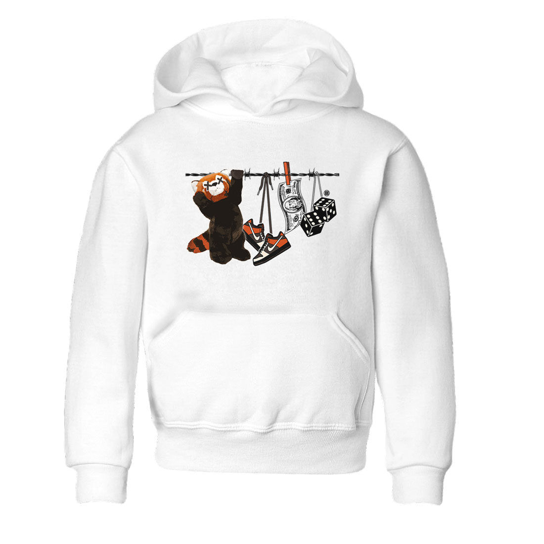 Dunk Red Panda shirt to match jordans Clothesline sneaker tees Dunk Low Red Panda Drip Gear Zone Sneaker Matching Shirts Youth and Baby White 2 T-Shirt