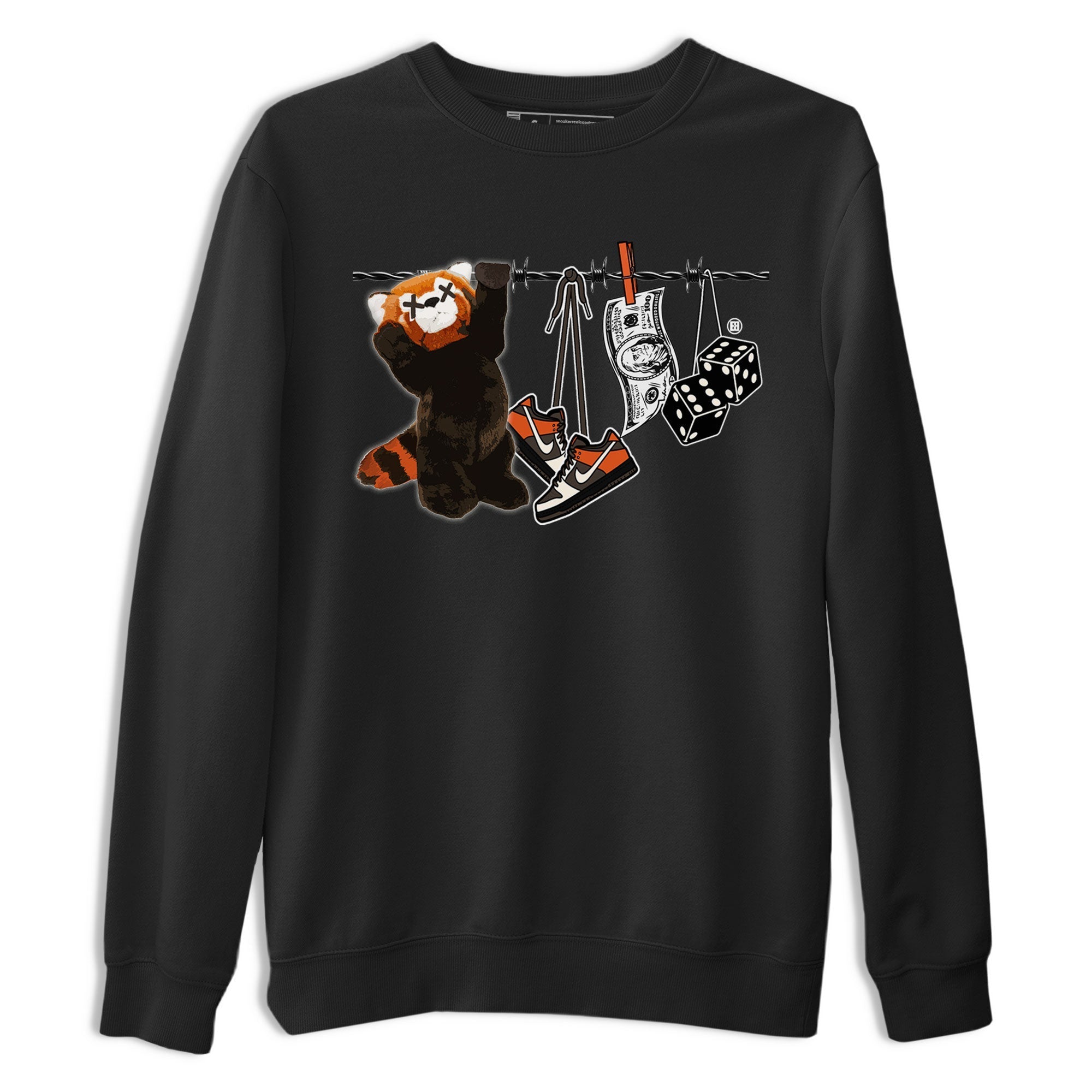 Dunk Red Panda shirt to match jordans Clothesline sneaker tees Dunk Low Red Panda Drip Gear Zone Sneaker Matching Shirts Crew Neck Casual Fit Black 2 T-Shirt