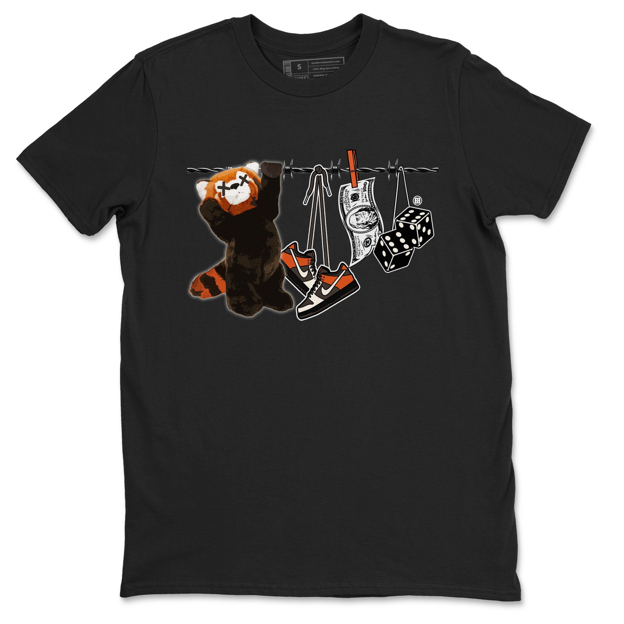 Dunk Red Panda shirt to match jordans Clothesline sneaker tees Dunk Low Red Panda Drip Gear Zone Sneaker Matching Shirts Crew Neck Casual Fit Black 2 T-Shirt