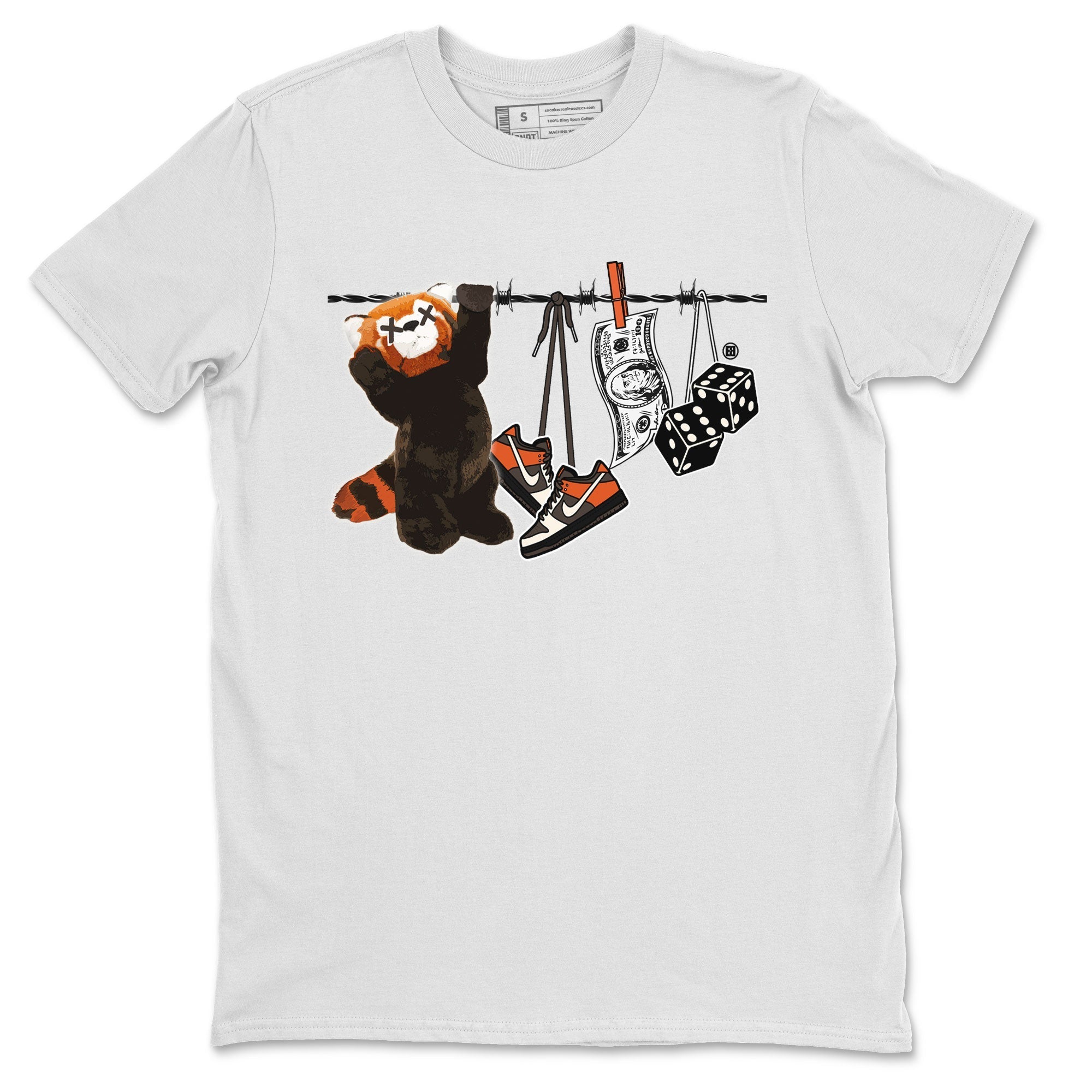 Dunk Red Panda shirt to match jordans Clothesline sneaker tees Dunk Low Red Panda Drip Gear Zone Sneaker Matching Shirts Crew Neck Casual Fit White 2 T-Shirt