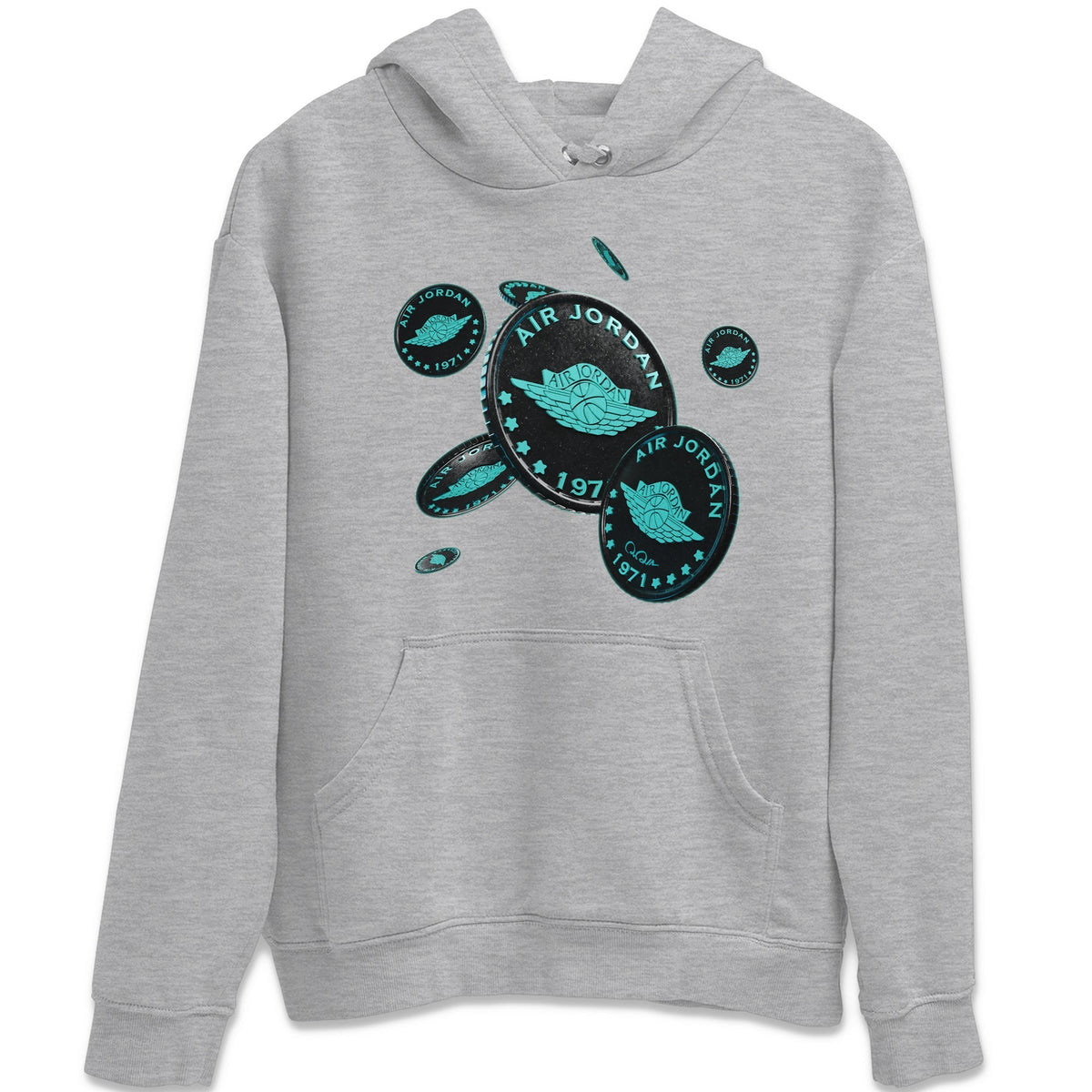 Air Force 1 Tiffany Shirt To Match Jordans Coin Drop Sneaker Tees Nike Tiffany AF1Drip Gear Zone Sneaker Matching Clothing Unisex Shirts Heather Grey 2