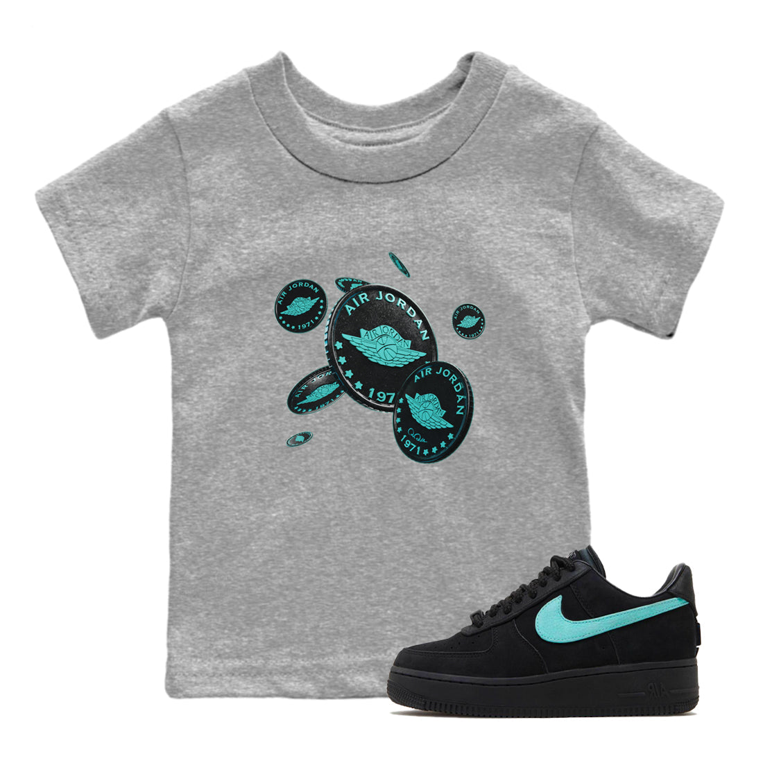 Air Force 1 Tiffany Coin Drop Baby and Kids Sneaker Tees Nike Tiffany AF1Kids Sneaker Tees Size Chart