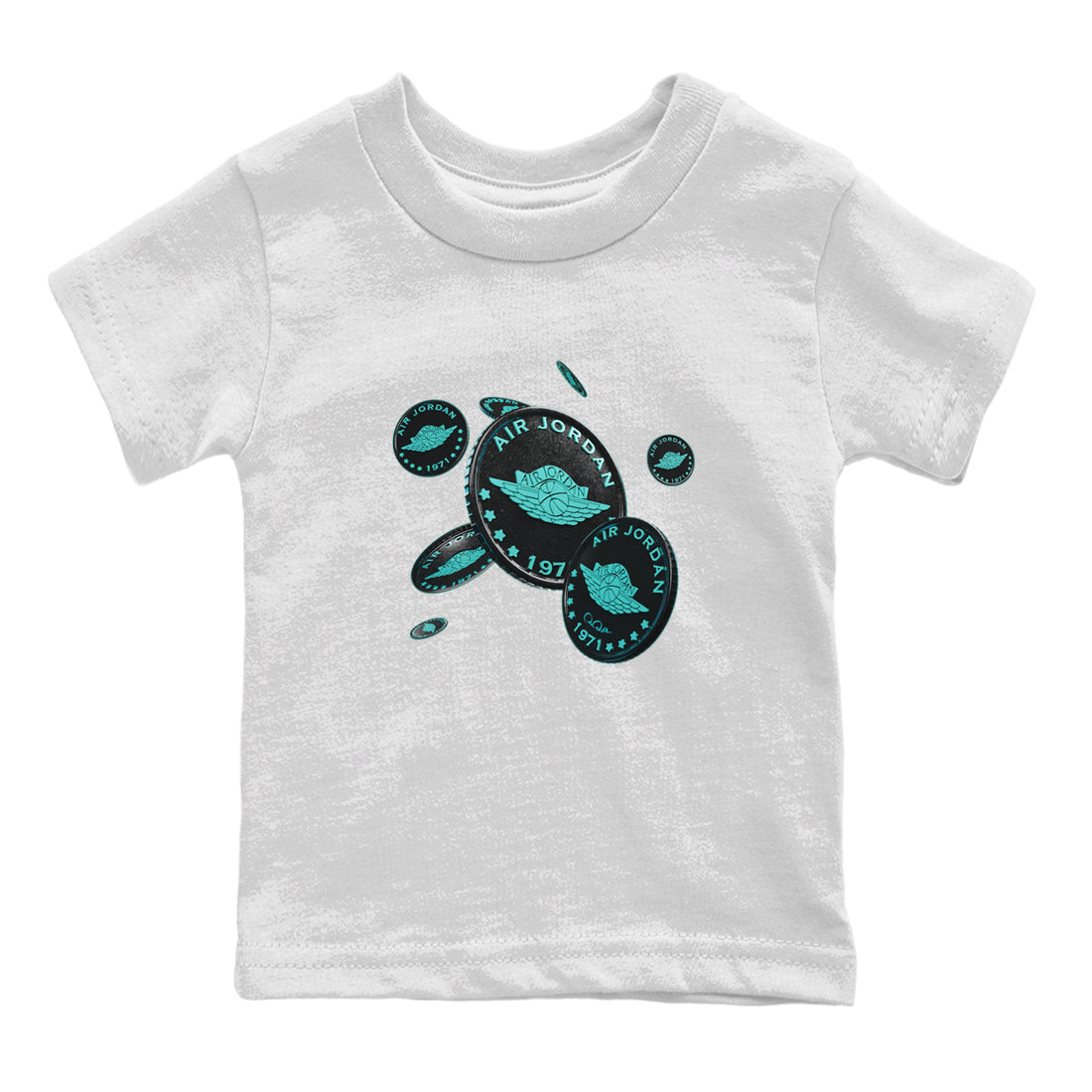 Air Force 1 Tiffany Shirt To Match Jordans Coin Drop Sneaker Tees Nike Tiffany AF1Drip Gear Zone Sneaker Matching Clothing Kids Shirts White 2