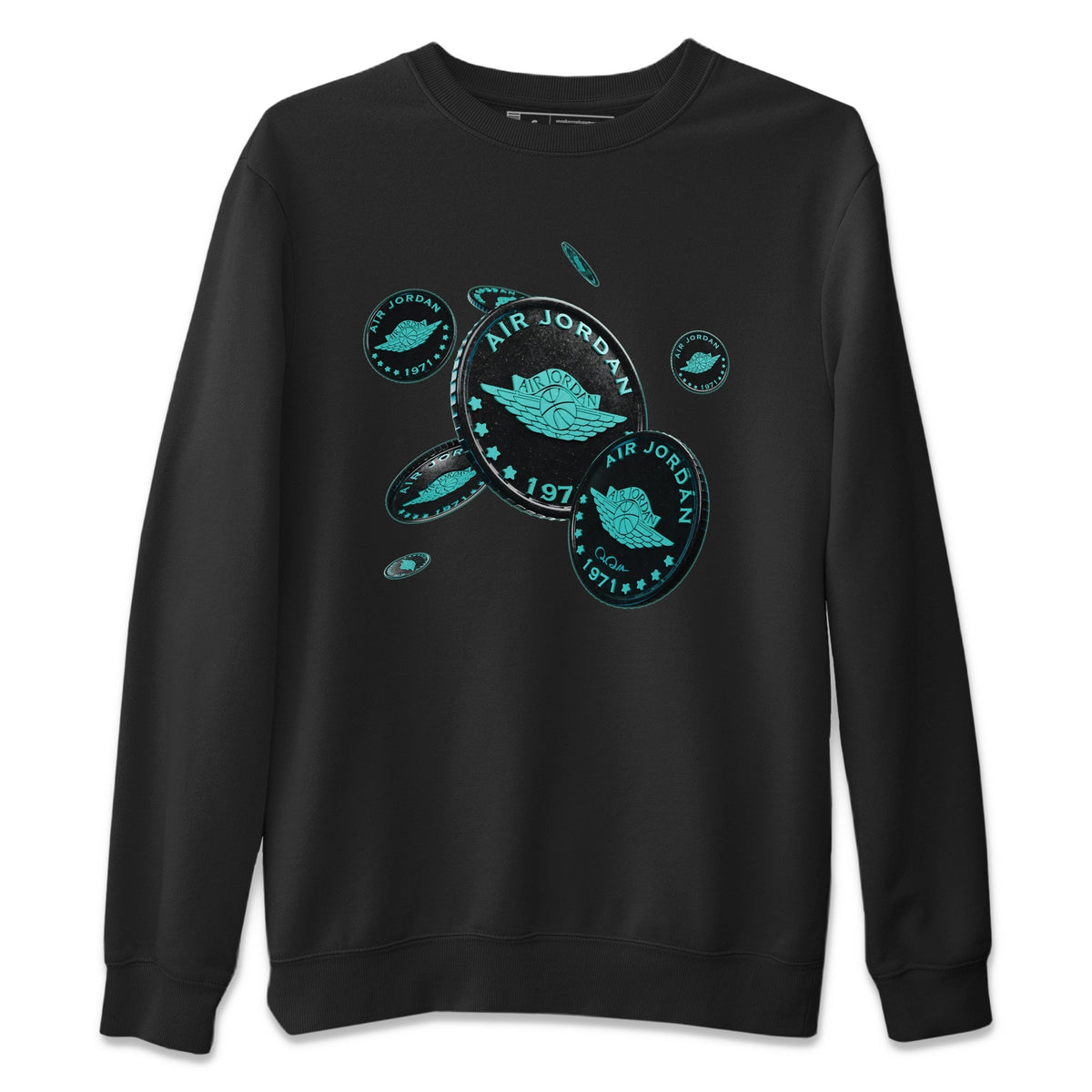 Air Force 1 Tiffany Shirt To Match Jordans Coin Drop Sneaker Tees Nike Tiffany AF1Drip Gear Zone Sneaker Matching Clothing Unisex Shirts Black 2
