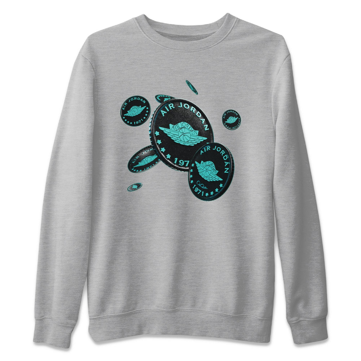 Air Force 1 Tiffany Shirt To Match Jordans Coin Drop Sneaker Tees Nike Tiffany AF1Drip Gear Zone Sneaker Matching Clothing Unisex Shirts Heather Grey 2