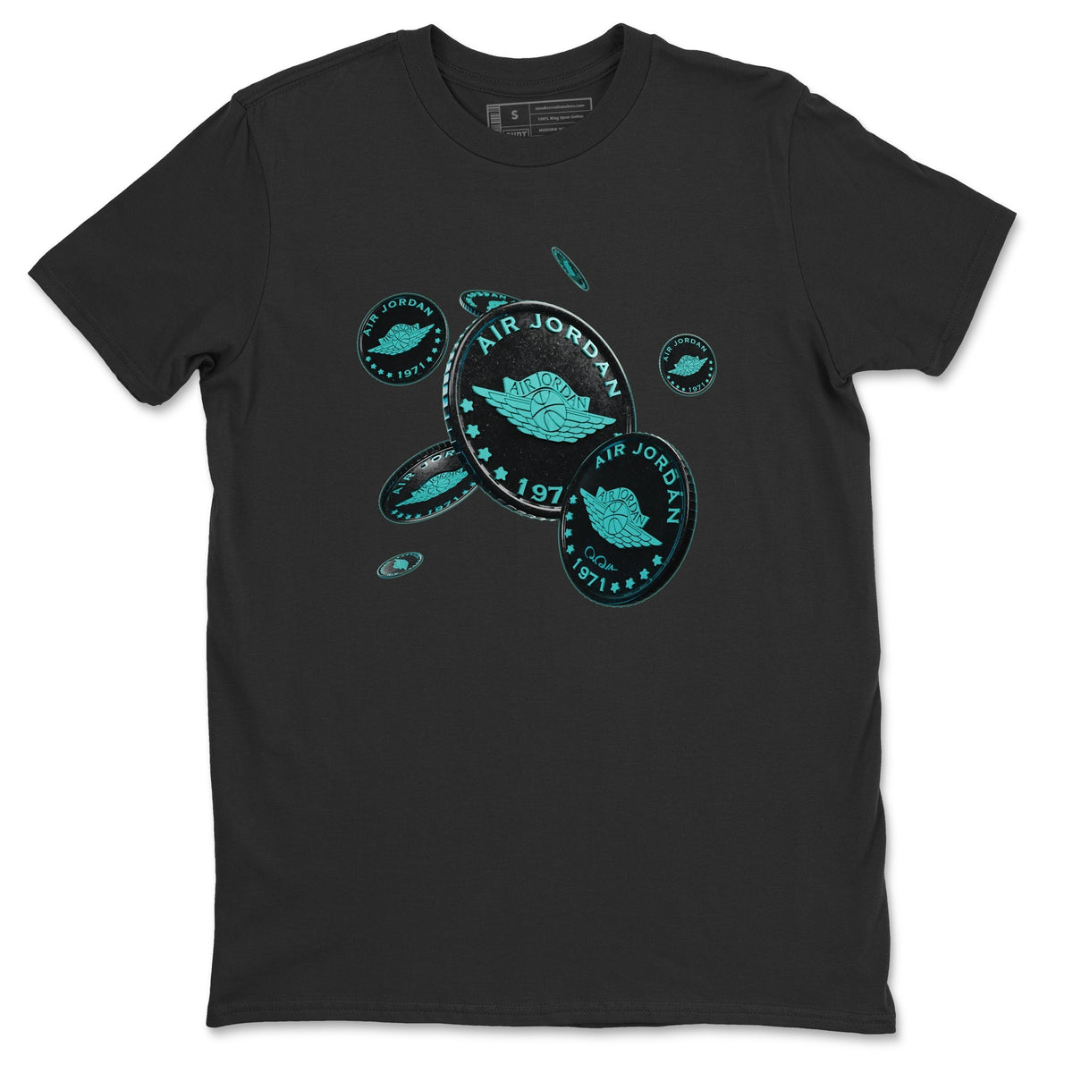 Air Force 1 Tiffany Shirt To Match Jordans Coin Drop Sneaker Tees Nike Tiffany AF1Drip Gear Zone Sneaker Matching Clothing Unisex Shirts Black 2