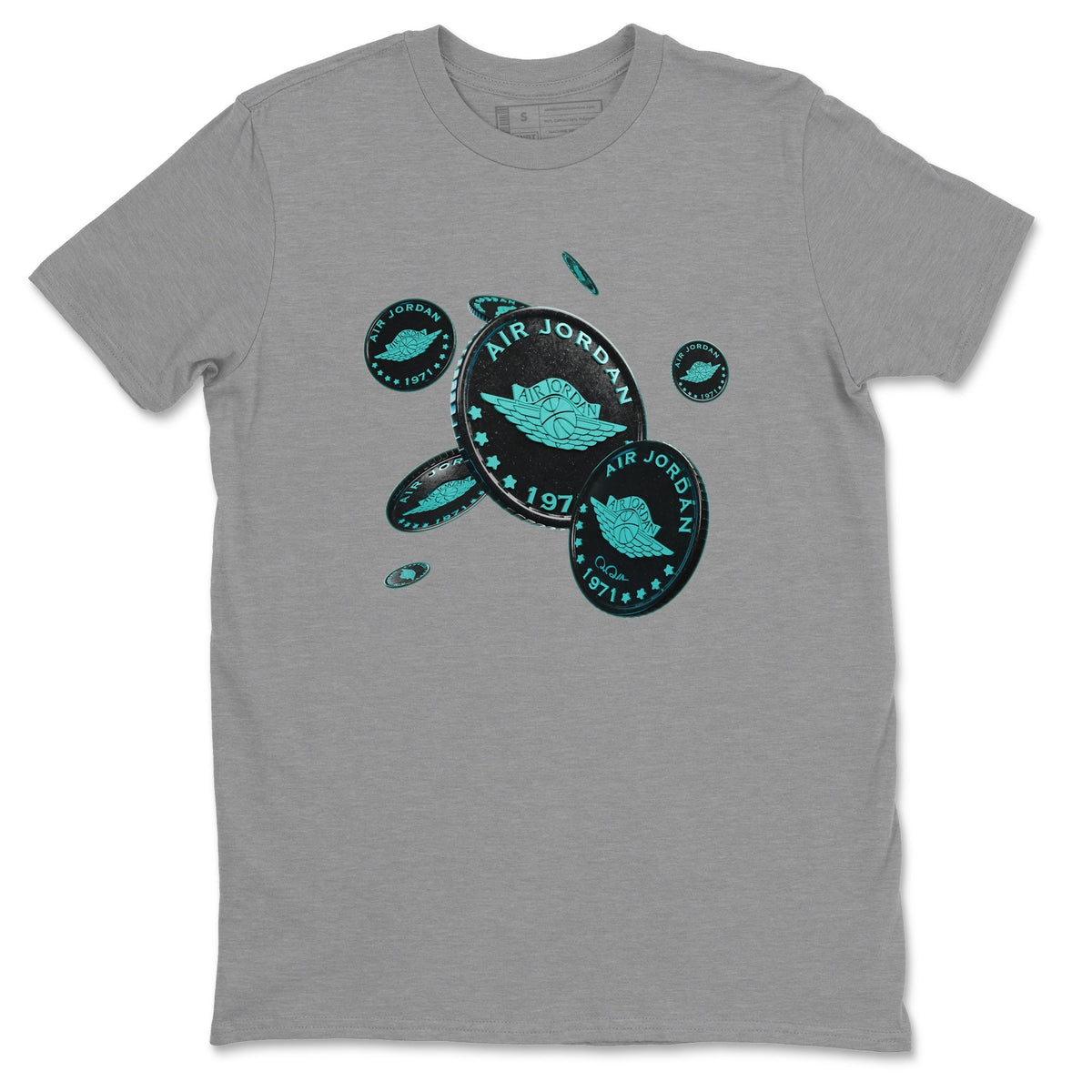 Air Force 1 Tiffany Shirt To Match Jordans Coin Drop Sneaker Tees Nike Tiffany AF1Drip Gear Zone Sneaker Matching Clothing Unisex Shirts Heather Grey 2