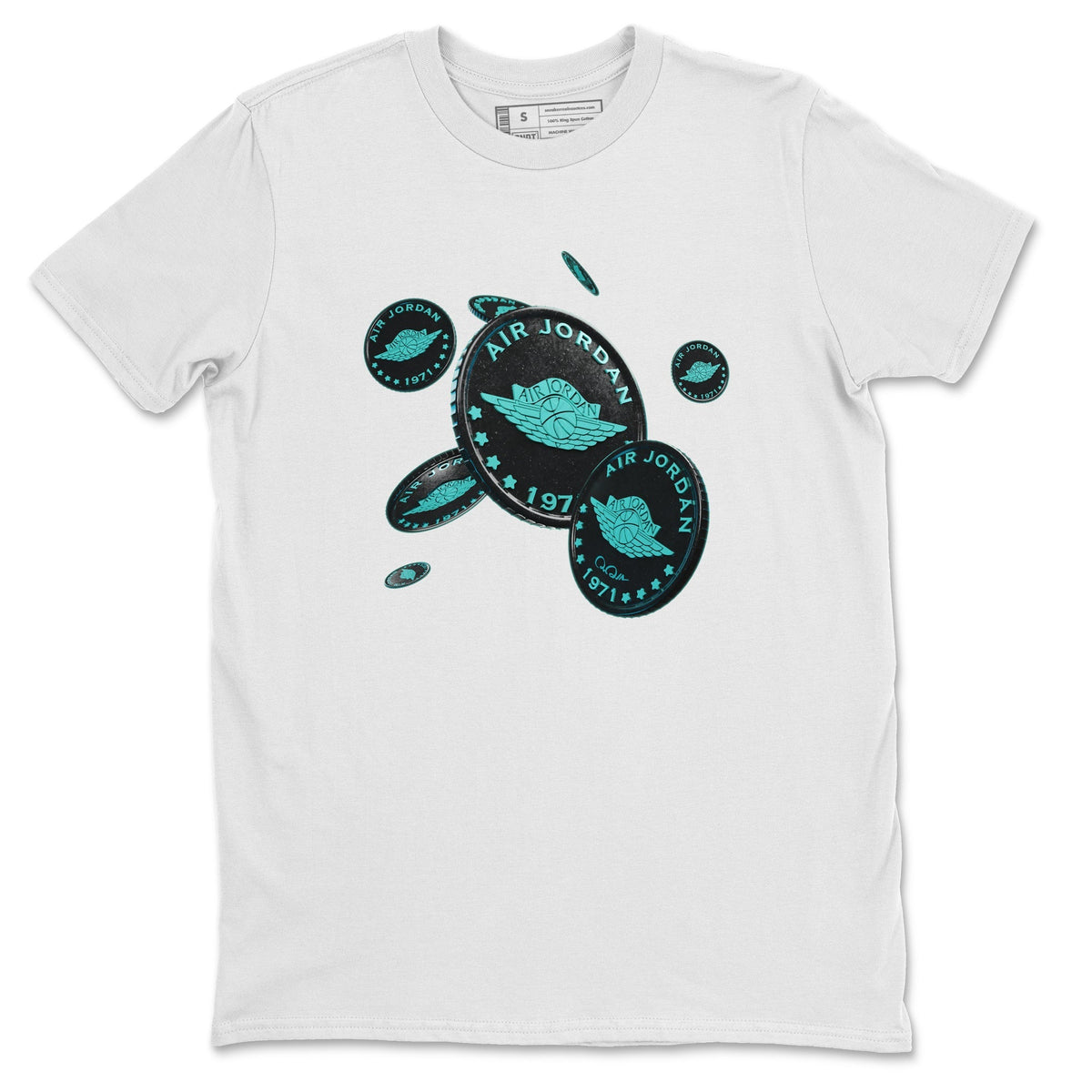 Air Force 1 Tiffany Shirt To Match Jordans Coin Drop Sneaker Tees Nike Tiffany AF1Drip Gear Zone Sneaker Matching Clothing Unisex Shirts White 2