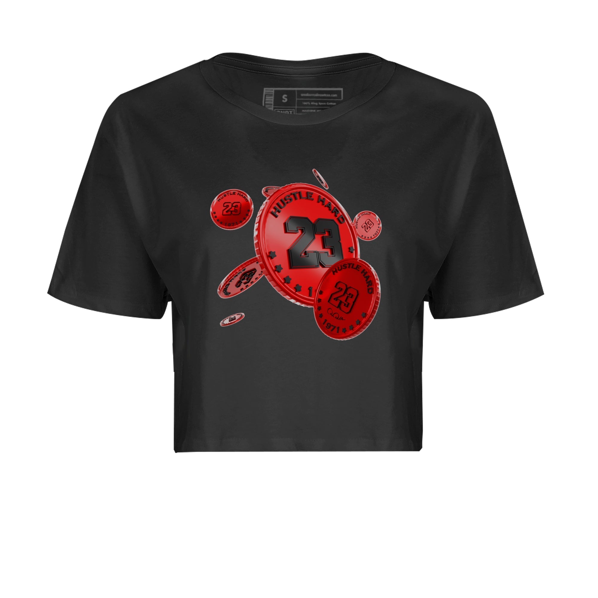 Air Jordan 1 Satin Bred Sneaker Match Tees Coin Drop Sneaker Tees AJ1 Satin Bred Sneaker Release Tees Women's Shirts Black 2