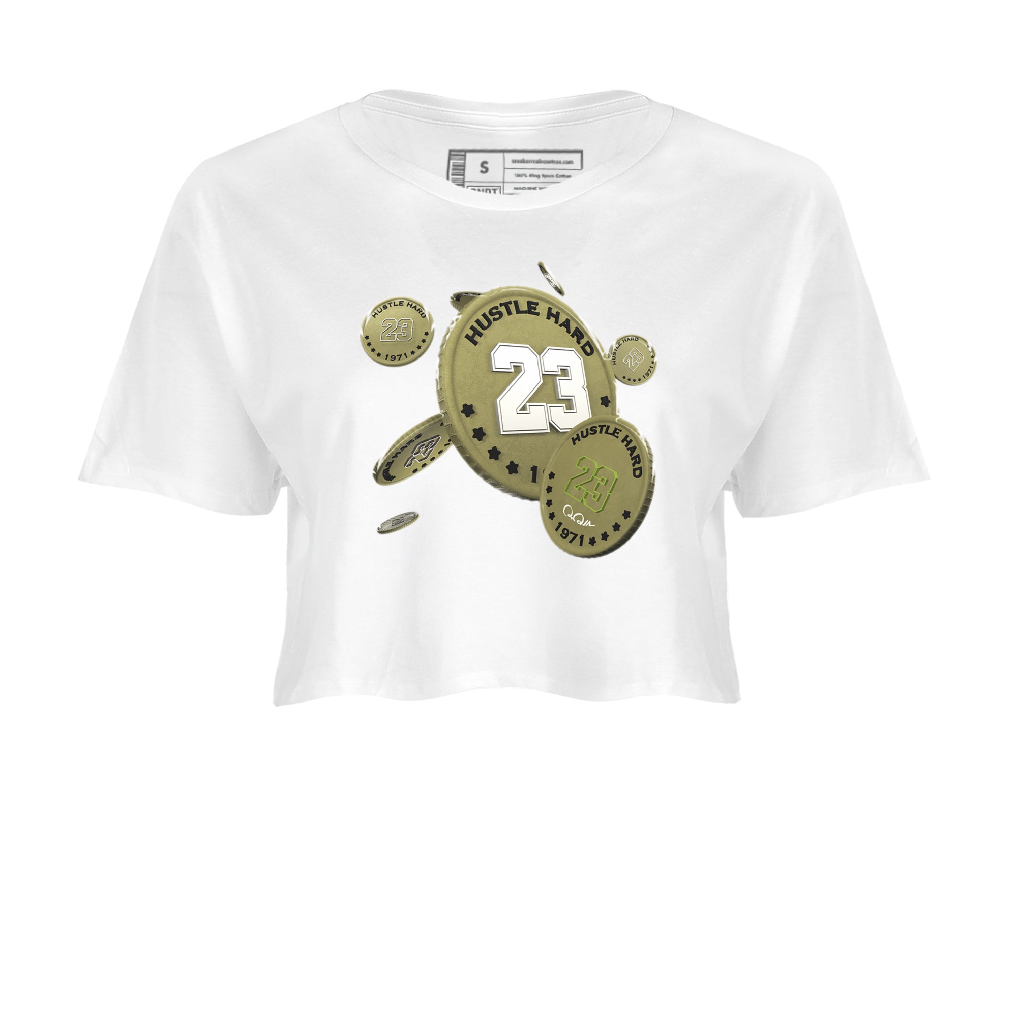 Air Jordan 1 Travis Scott Golf shirt to match jordans Coin Drop Streetwear Sneaker Shirt AJ1 lowTravis Scott Golf Drip Gear Zone Sneaker Matching Clothing White 2 Crop T-Shirt