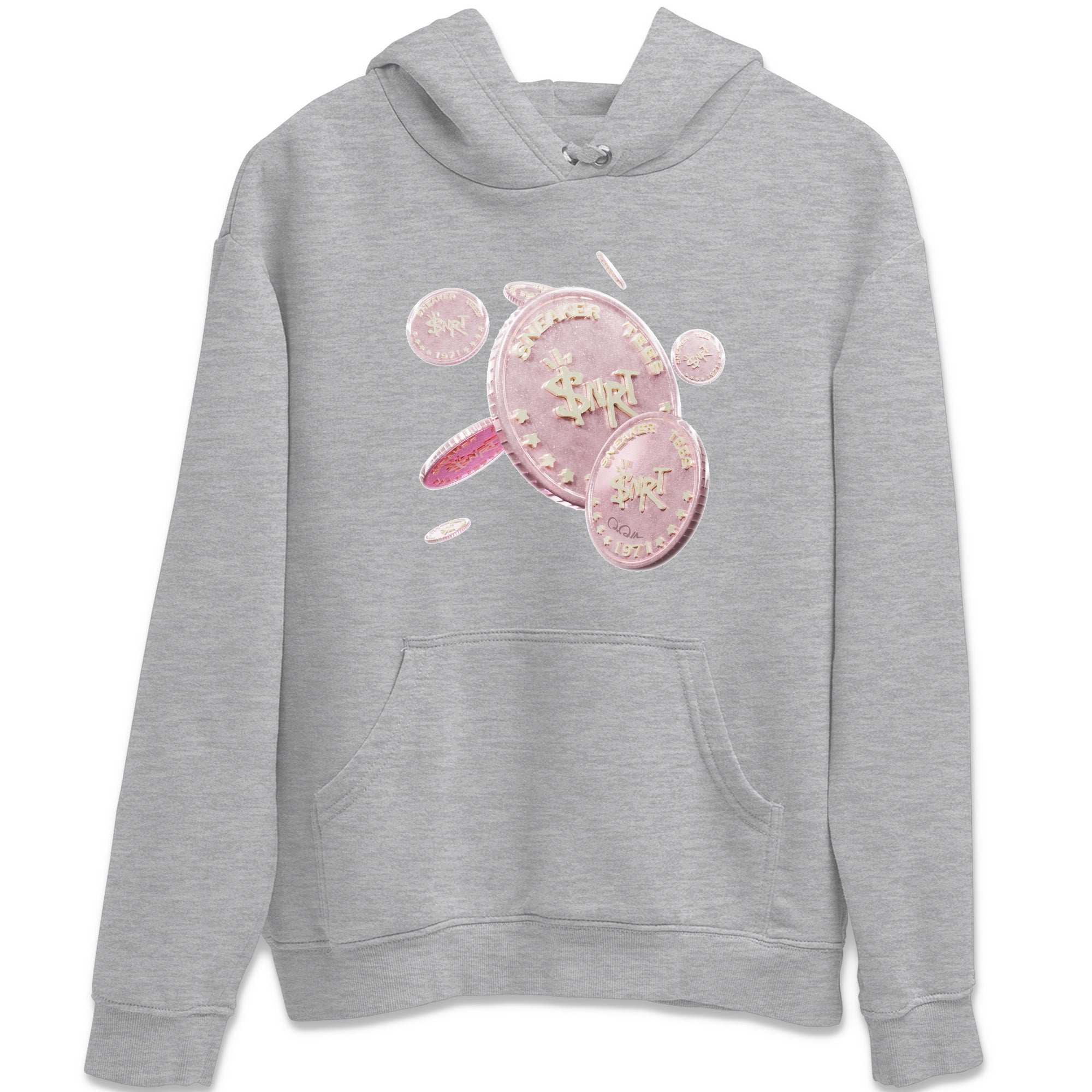 AJ1 Retro High OG Washed Pink Sneaker Match Tees Coin Drop Streetwear Sneaker Shirt AJ1 Retro High OG Washed Pink Sneaker Release Tees Unisex Shirts Heather Grey 2