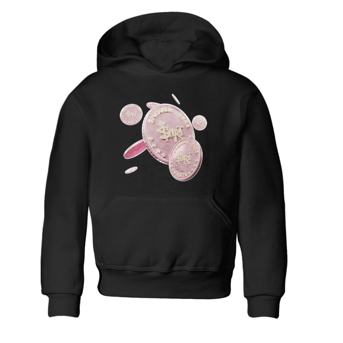 AJ1 Retro High OG Washed Pink Sneaker Match Tees Coin Drop Streetwear Sneaker Shirt AJ1 Retro High OG Washed Pink Sneaker Release Tees Kids Shirts Black 2