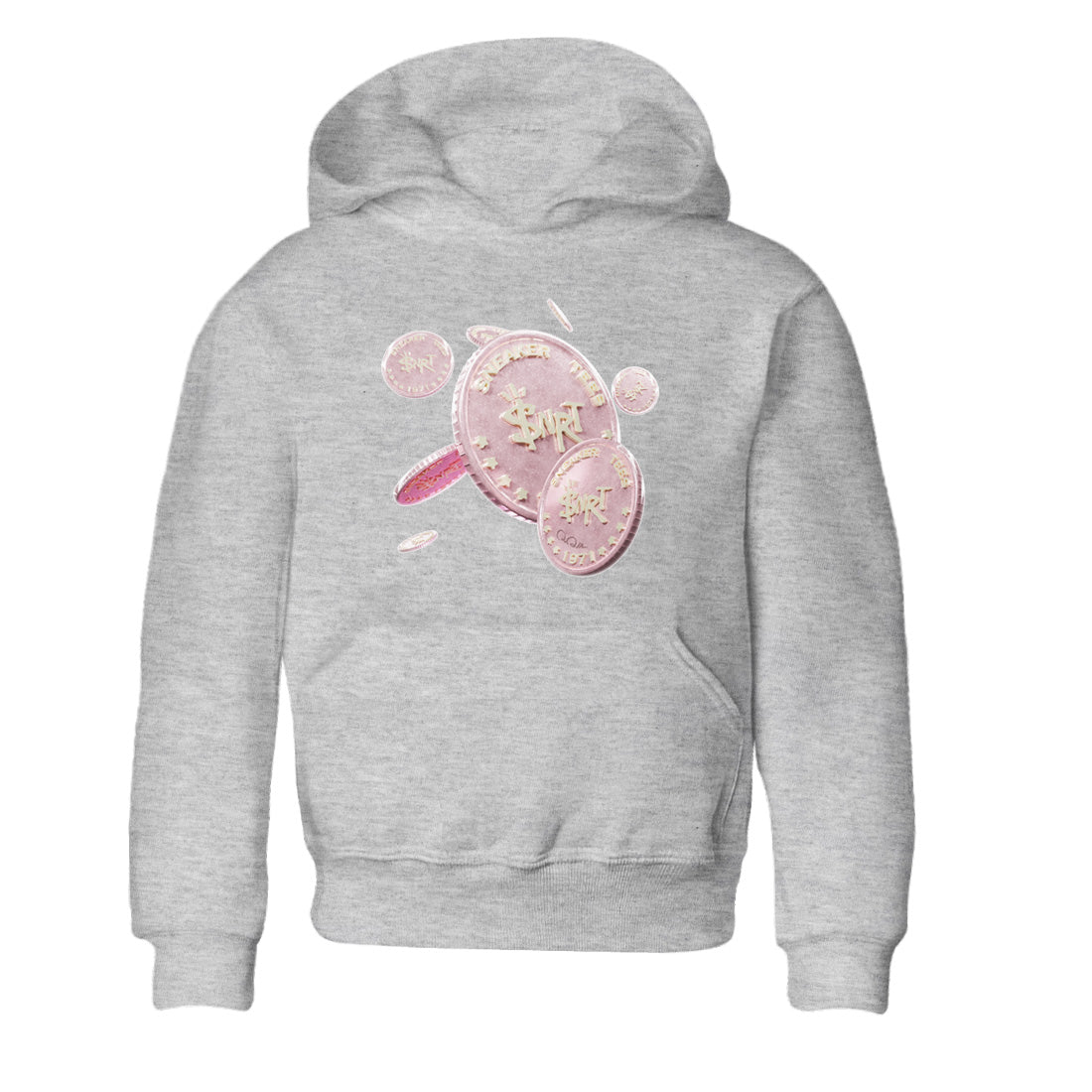 AJ1 Retro High OG Washed Pink Sneaker Match Tees Coin Drop Streetwear Sneaker Shirt AJ1 Retro High OG Washed Pink Sneaker Release Tees Kids Shirts Heather Grey 2