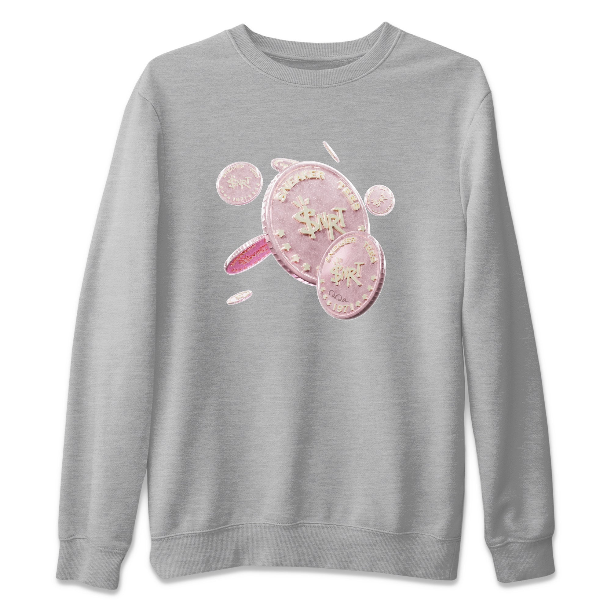 AJ1 Retro High OG Washed Pink Sneaker Match Tees Coin Drop Streetwear Sneaker Shirt AJ1 Retro High OG Washed Pink Sneaker Release Tees Unisex Shirts Heather Grey 2