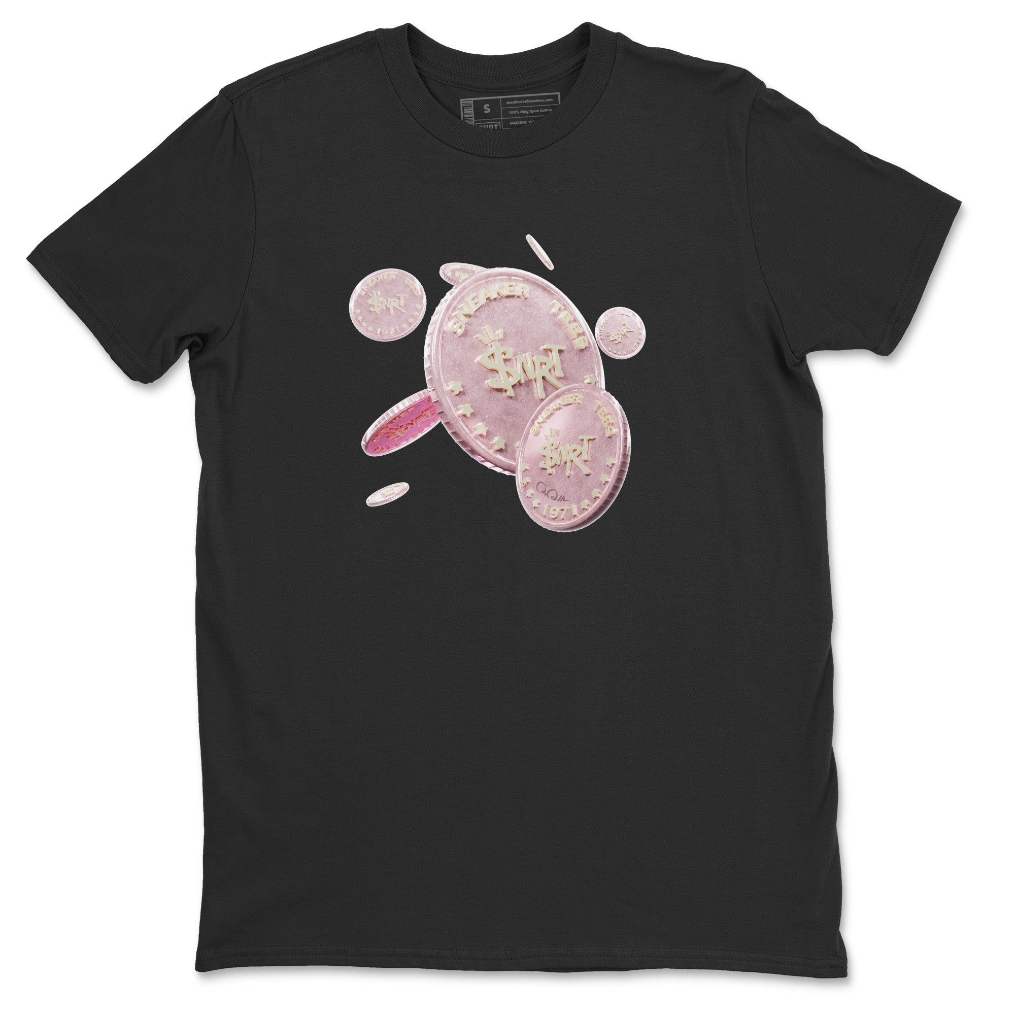 AJ1 Retro High OG Washed Pink Sneaker Match Tees Coin Drop Streetwear Sneaker Shirt AJ1 Retro High OG Washed Pink Sneaker Release Tees Unisex Shirts Black 2