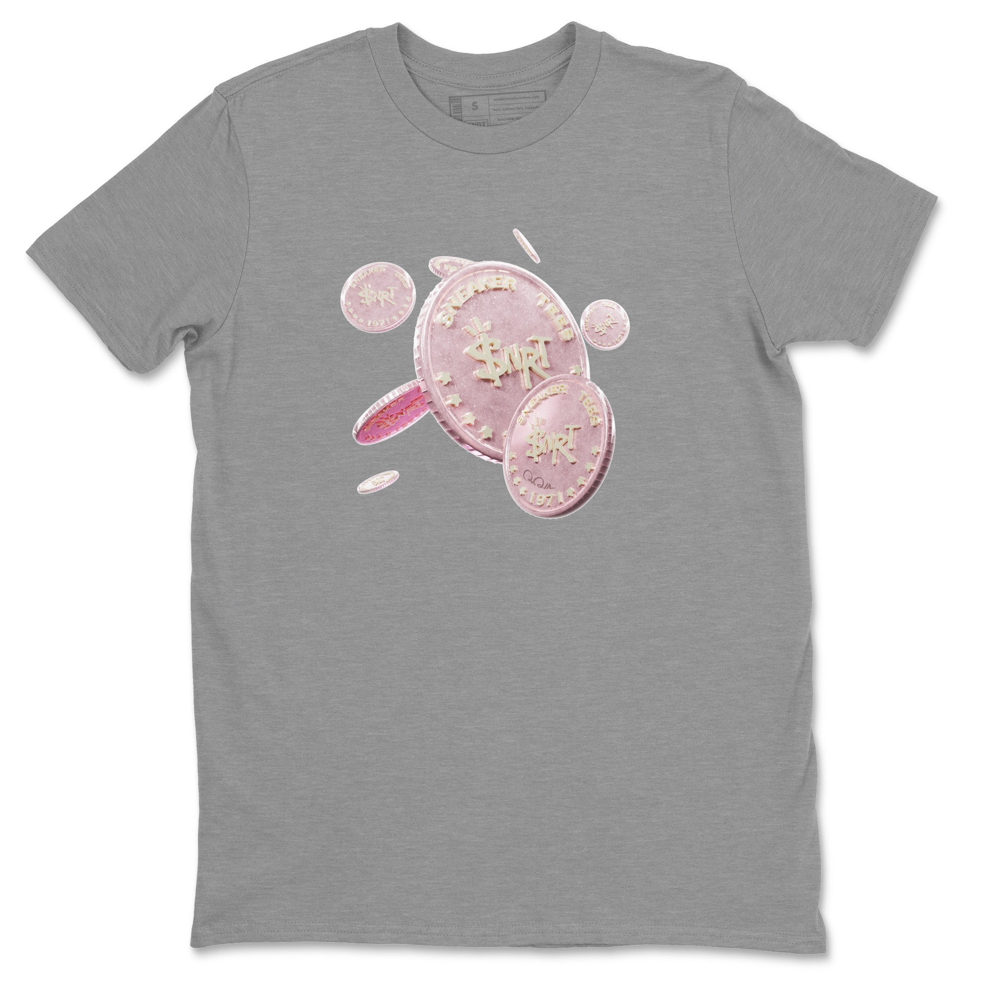 AJ1 Retro High OG Washed Pink Sneaker Match Tees Coin Drop Streetwear Sneaker Shirt AJ1 Retro High OG Washed Pink Sneaker Release Tees Unisex Shirts Heather Grey 2