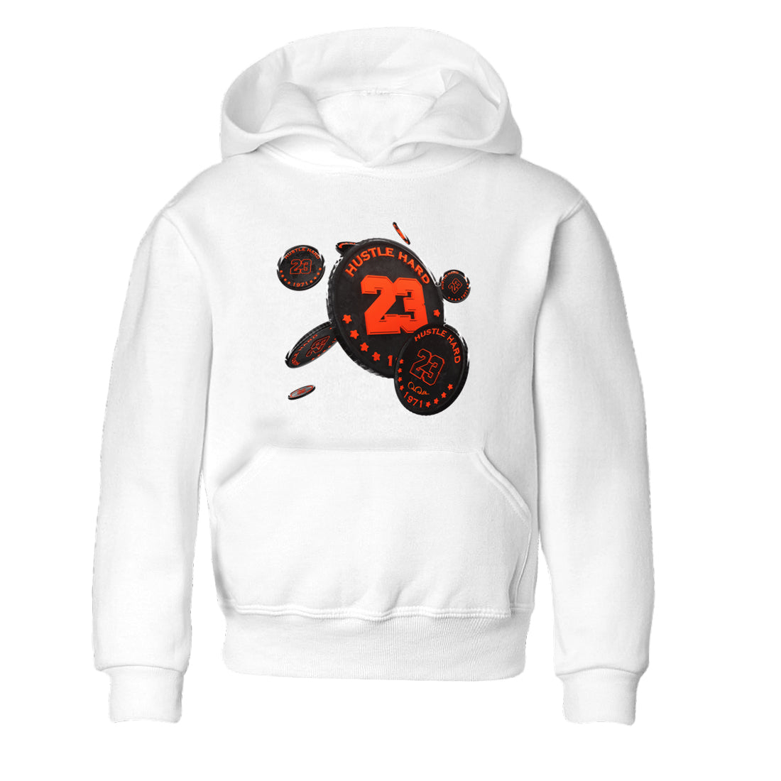 Air Jordan 12 Brilliant Orange Sneaker Match Tees Coin Drop Sneaker Tees AJ12 Brilliant Orange Sneaker Release Tees Kids Shirts White 2