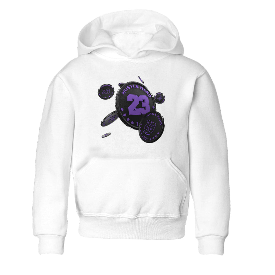 Air Jordan 12 Field Purple Sneaker Match Tees Coin Drop Sneaker Tees AJ12 Field Purple Sneaker Release Tees Kids Shirts White 2