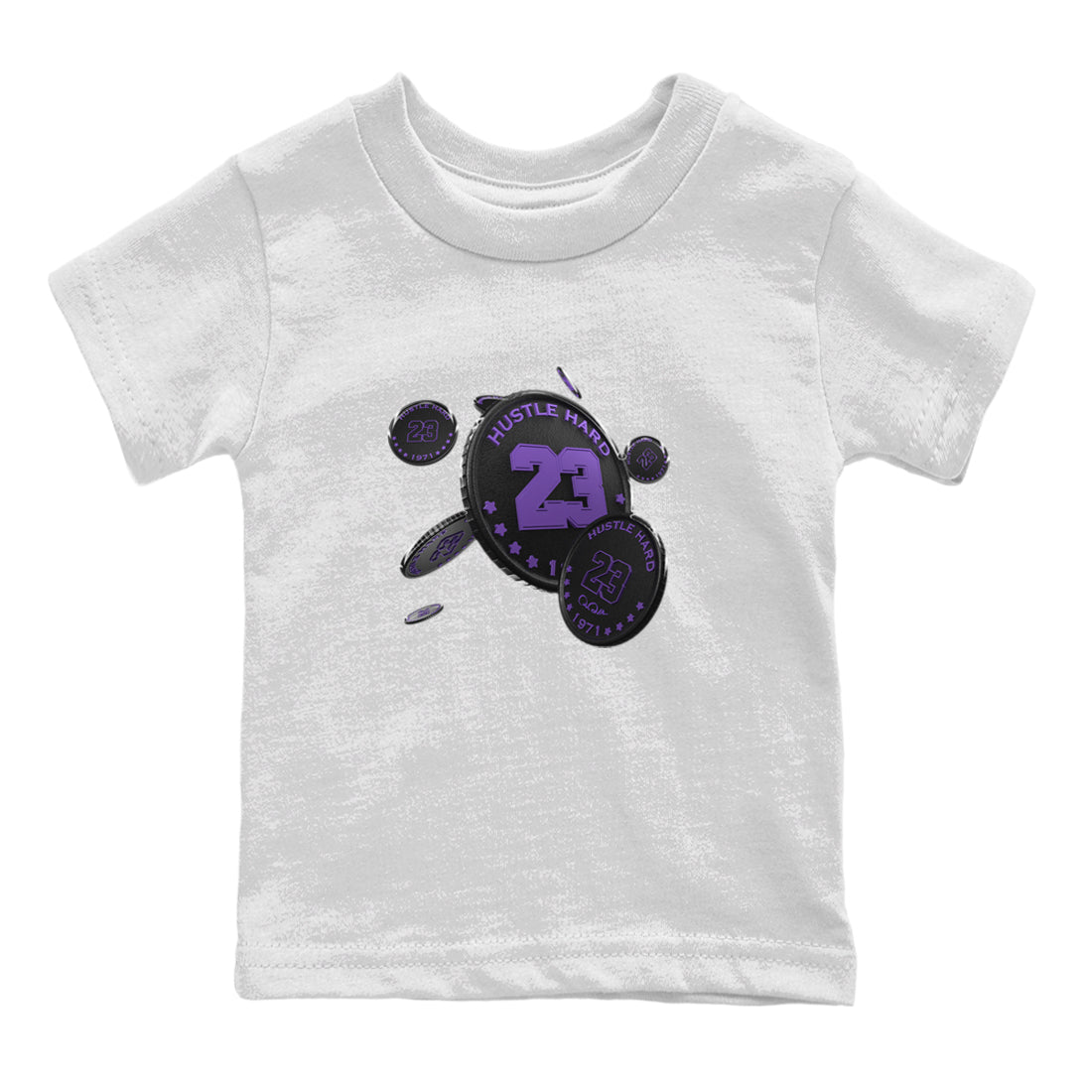 Air Jordan 12 Field Purple Sneaker Match Tees Coin Drop Sneaker Tees AJ12 Field Purple Sneaker Release Tees Kids Shirts White 2