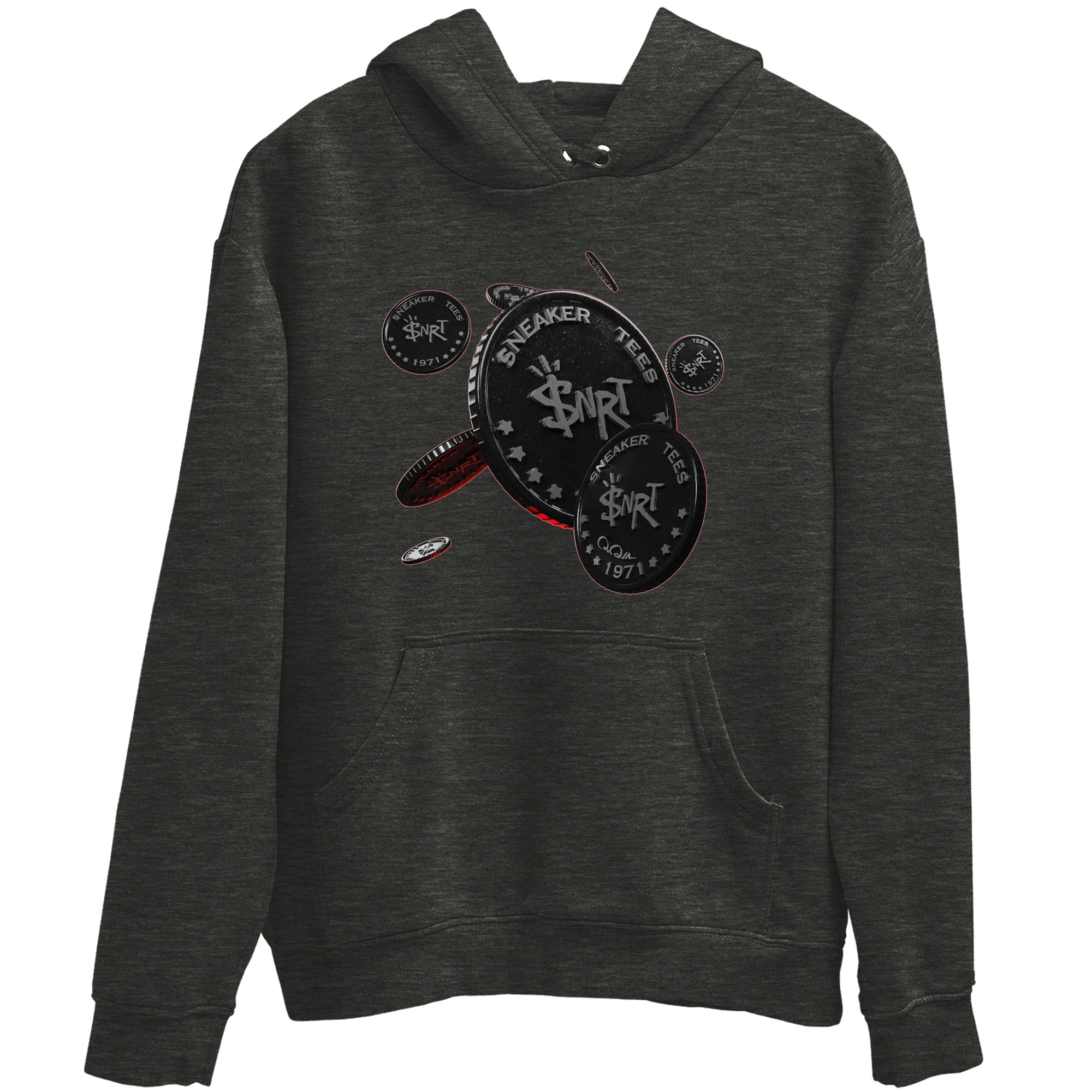 Air Jordan 13 Black Flint Sneaker Match Tees Coin Drop Streetwear Sneaker Shirt AJ13 Retro Black Flint Sneaker Release Tees Unisex Shirts Charcoal Heather 2