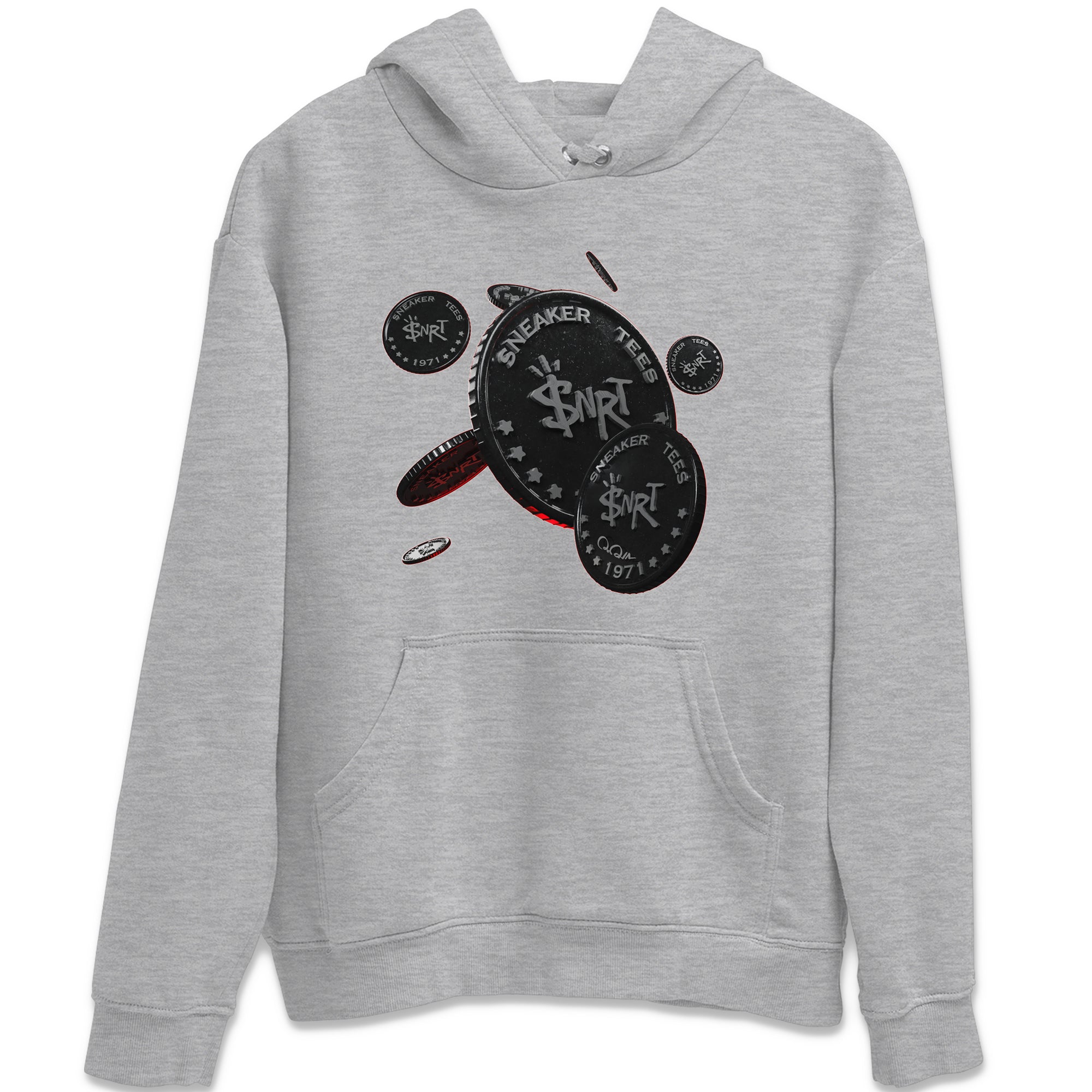 Air Jordan 13 Black Flint Sneaker Match Tees Coin Drop Streetwear Sneaker Shirt AJ13 Retro Black Flint Sneaker Release Tees Unisex Shirts Heather Grey 2