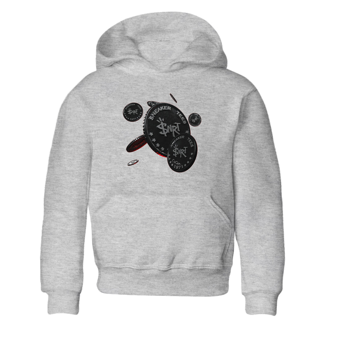 Air Jordan 13 Black Flint Sneaker Match Tees Coin Drop Streetwear Sneaker Shirt AJ13 Retro Black Flint Sneaker Release Tees Kids Shirts Heather Grey 2