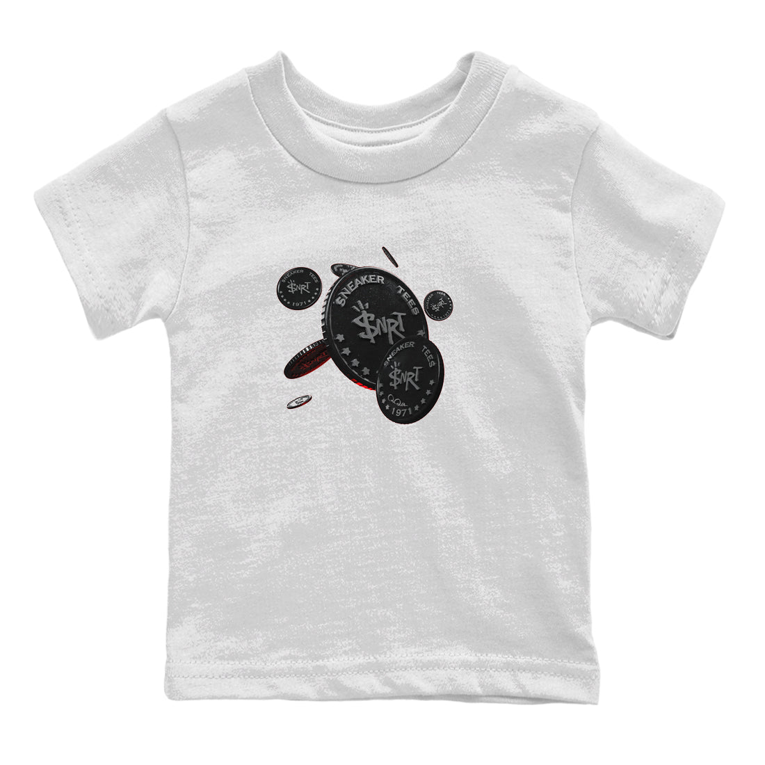 Air Jordan 13 Black Flint Sneaker Match Tees Coin Drop Streetwear Sneaker Shirt AJ13 Retro Black Flint Sneaker Release Tees Kids Shirts White 2