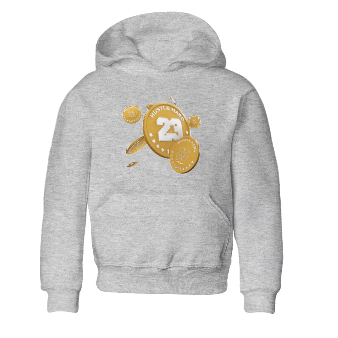 Air Jordan 13 Wheat Sneaker Match Tees Coin Drop Sneaker Tees AJ13 Wheat Sneaker Release Tees Kids Shirts Heather Grey 2