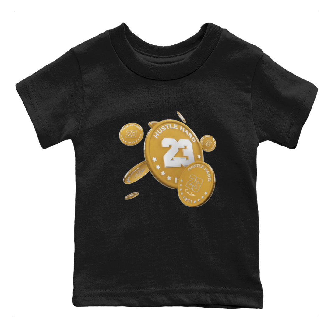Air Jordan 13 Wheat Sneaker Match Tees Coin Drop Sneaker Tees AJ13 Wheat Sneaker Release Tees Kids Shirts Black 2