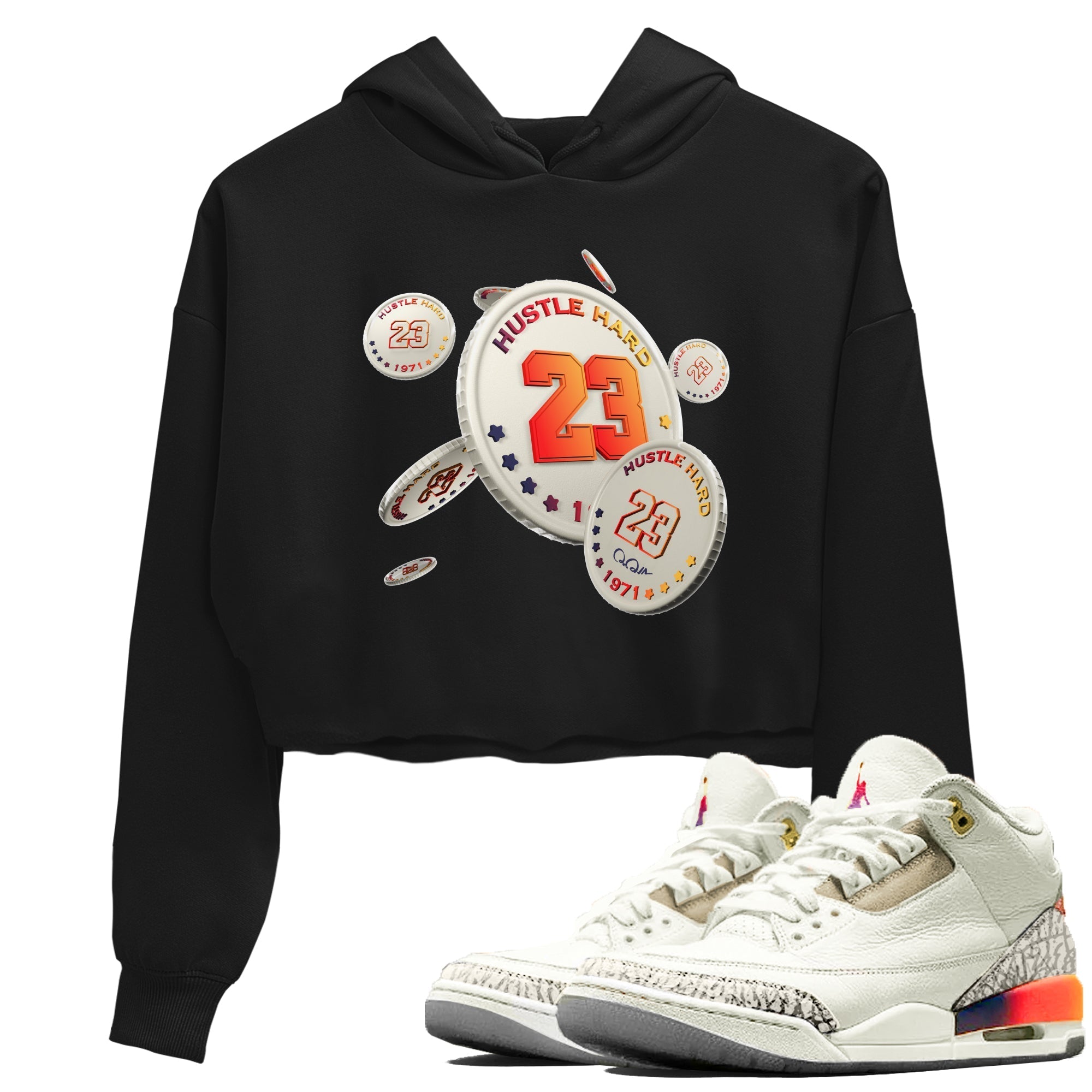 Air Jordan 3 J Balvin shirt to match jordans Coin Drop Streetwear Sneaker Shirt AJ3 Balvin  Drip Gear Zone Sneaker Matching Clothing LGBTQ Gay Pride T-Shirt Black 1 Crop T-Shirt