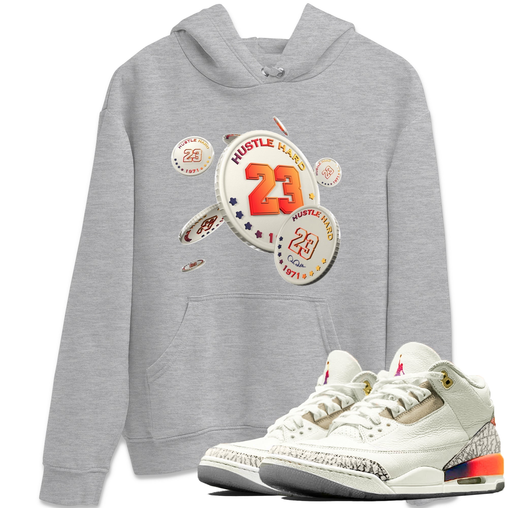 Air Jordan 3 J Balvin shirt to match jordans Coin Drop Streetwear Sneaker Shirt AJ3 Balvin  Drip Gear Zone Sneaker Matching Clothing LGBTQ Gay Pride T-Shirt Unisex Heather Grey 1 T-Shirt