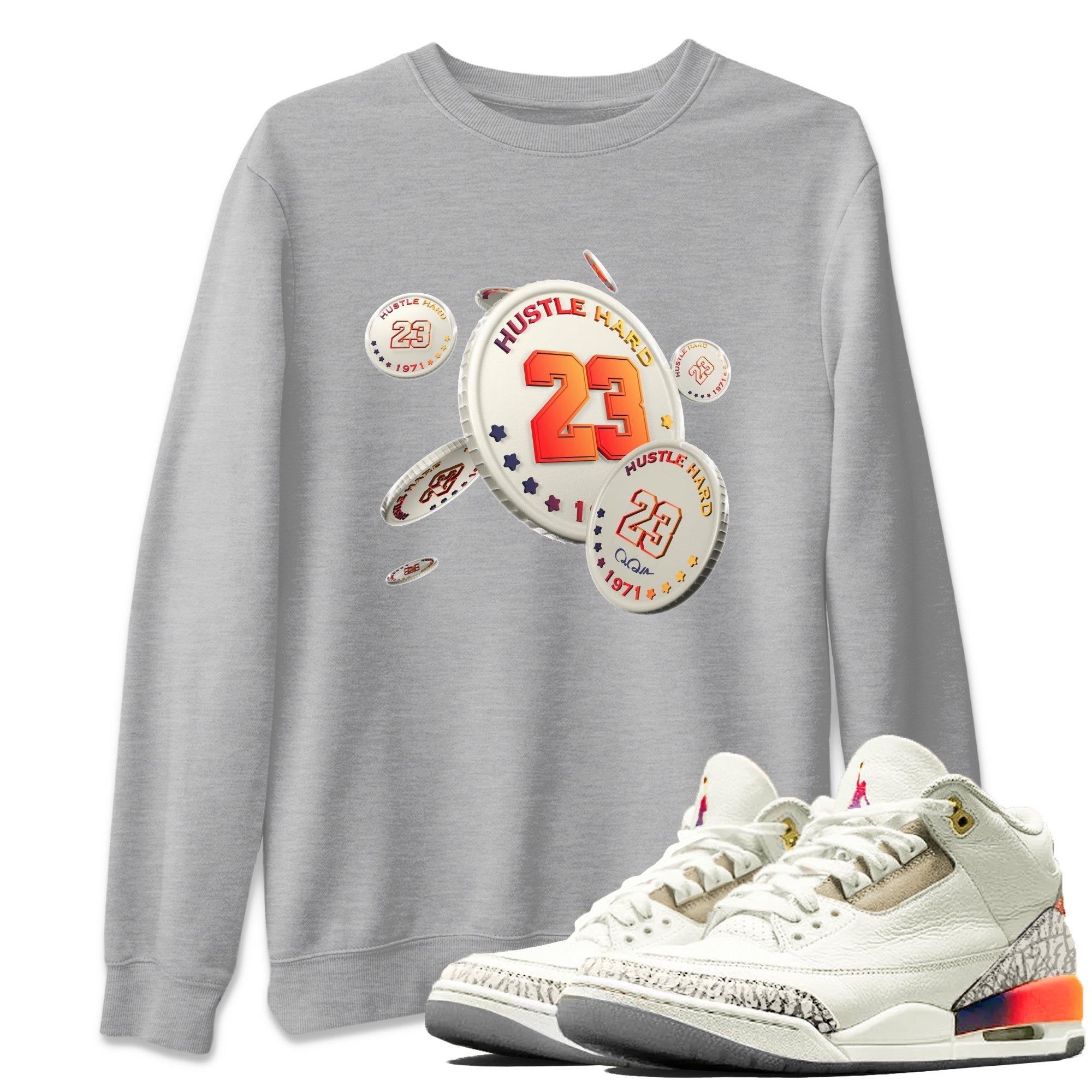 Air Jordan 3 J Balvin shirt to match jordans Coin Drop Streetwear Sneaker Shirt AJ3 Balvin  Drip Gear Zone Sneaker Matching Clothing LGBTQ Gay Pride T-Shirt Unisex Heather Grey 1 T-Shirt