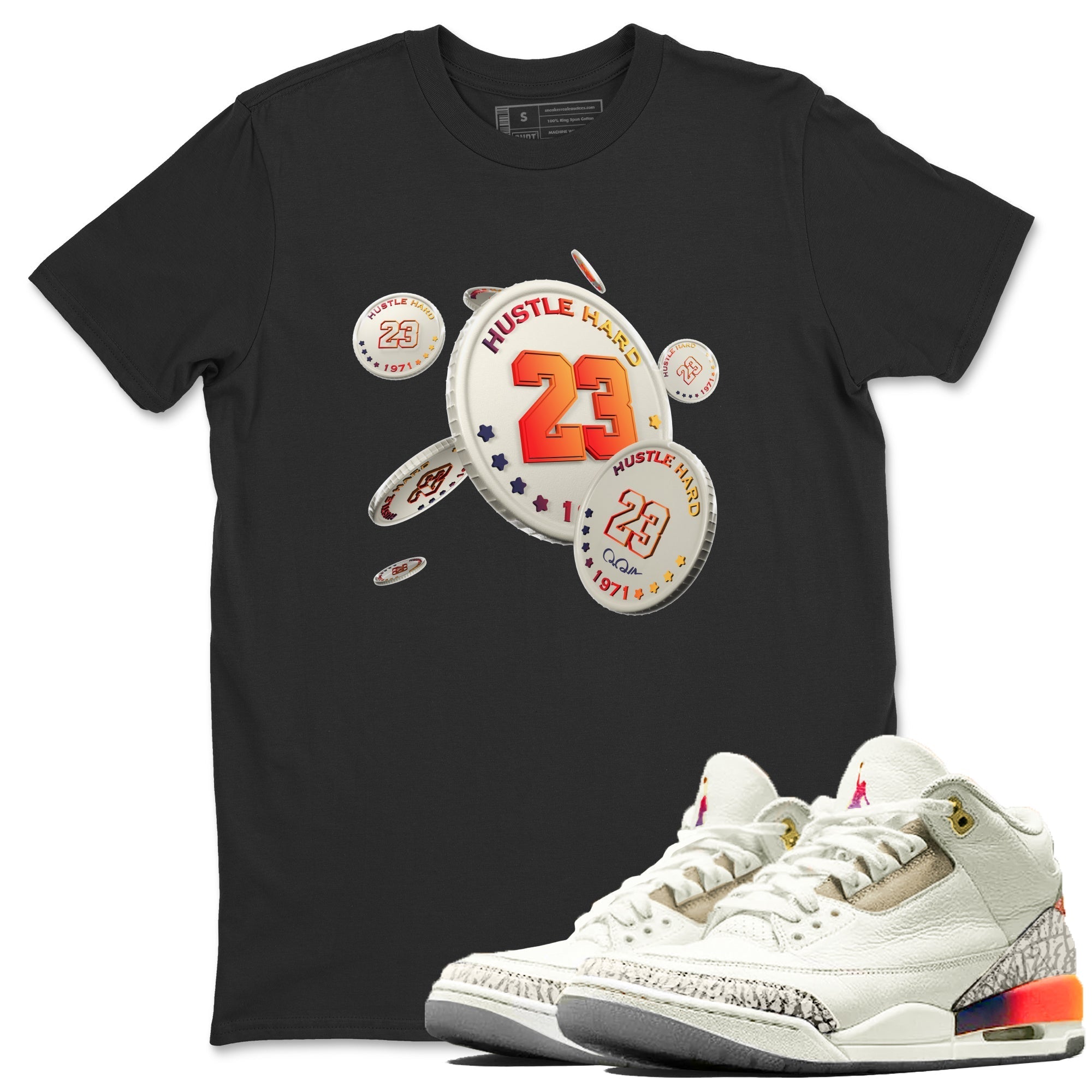 Air Jordan 3 J Balvin shirt to match jordans Coin Drop Streetwear Sneaker Shirt AJ3 Balvin  Drip Gear Zone Sneaker Matching Clothing LGBTQ Gay Pride T-Shirt Unisex Black 1 T-Shirt