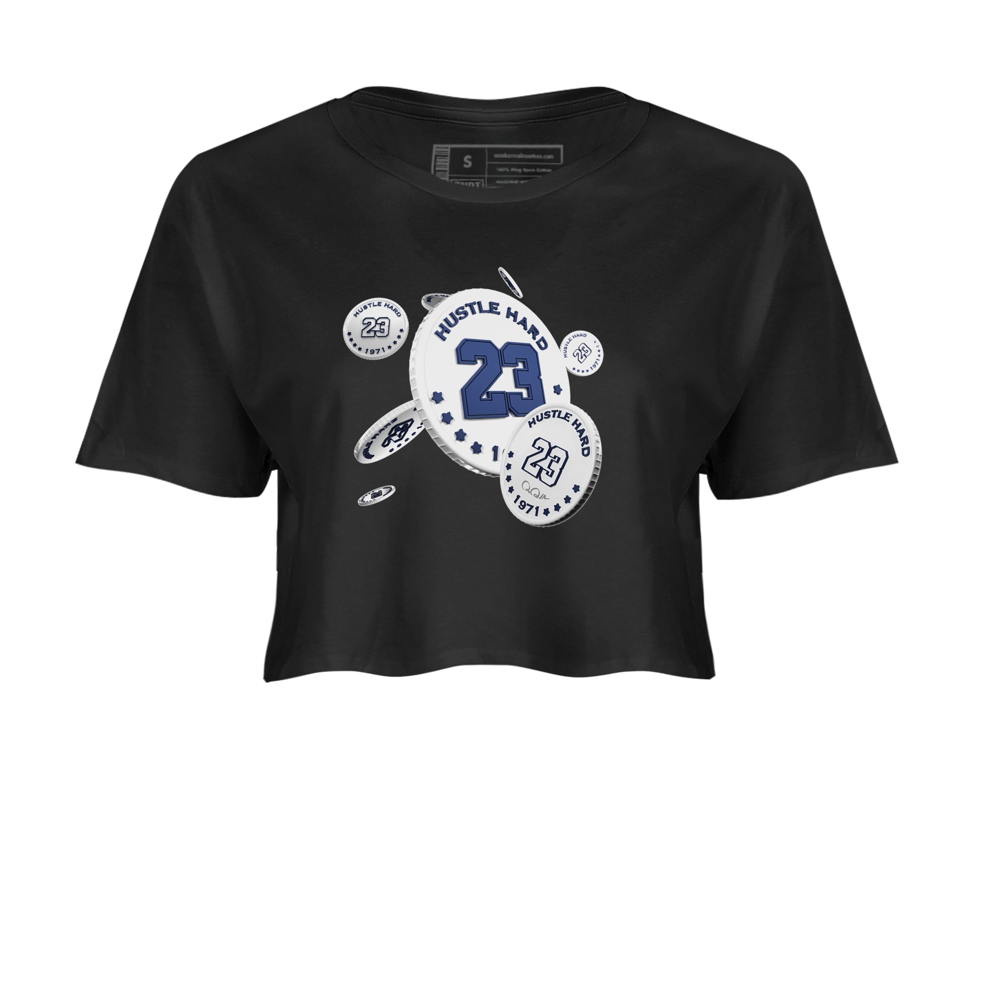 3s Midnight Navy shirt to match jordans Coin Drop sneaker match t-shirt AJ3 Midnight Navy Drip Gear Zone Black 2 crop length shirt